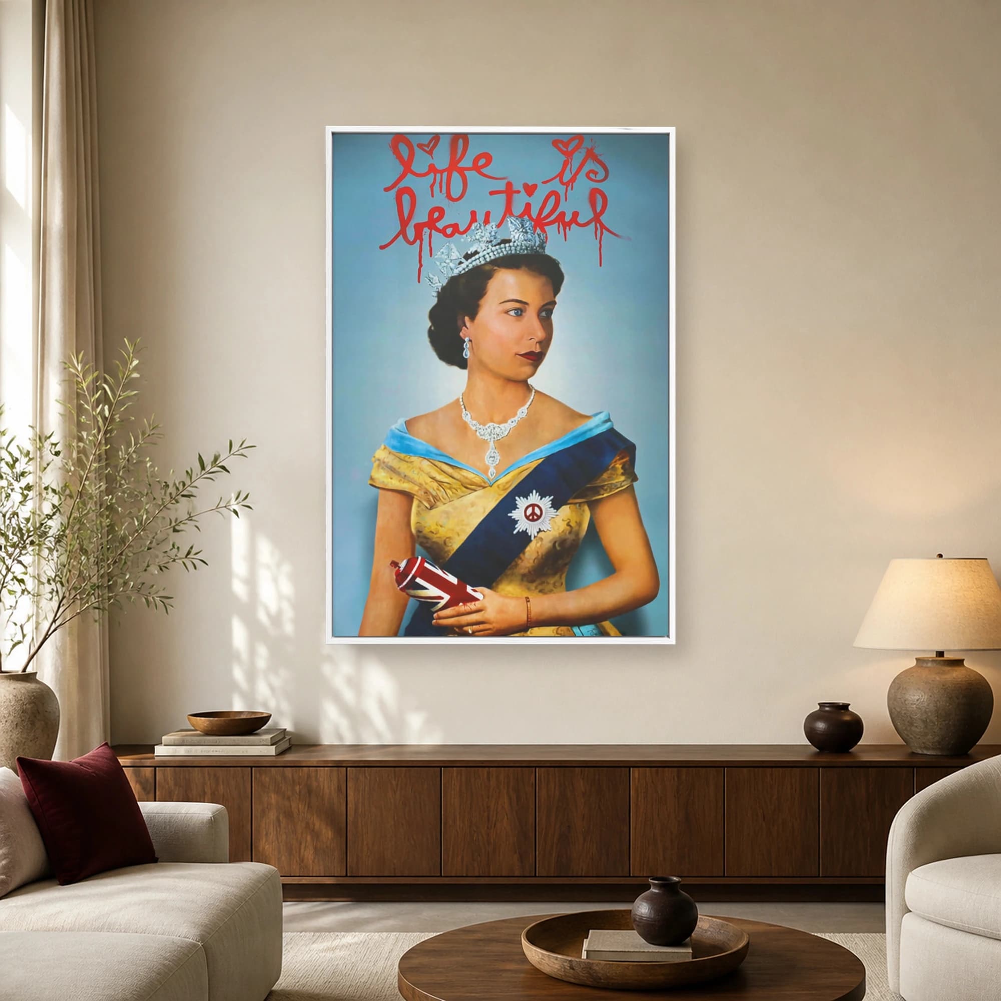 Life Is Beautiful Queen Street Art Canvas Print, view 2