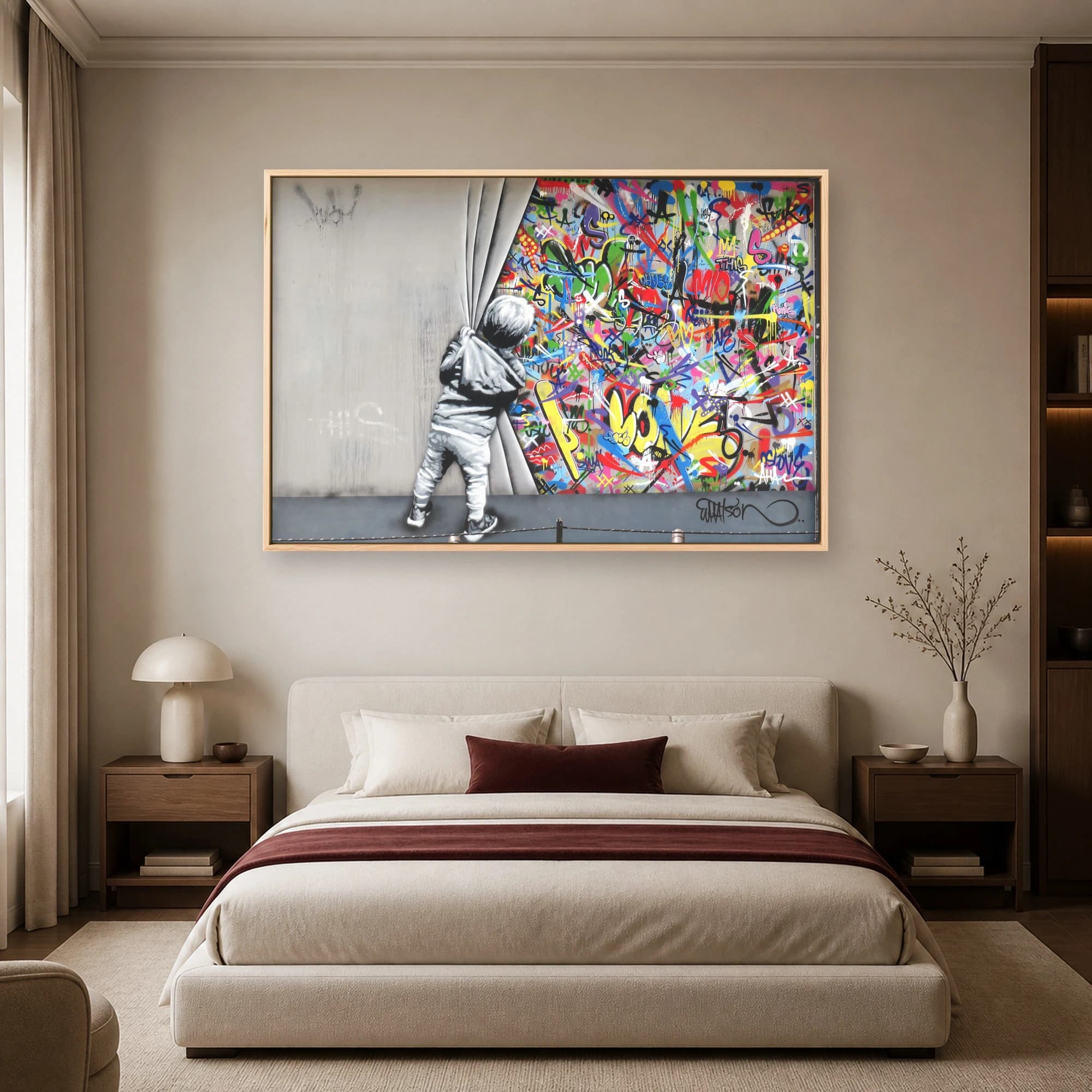 Peeling Back the Chaos Street Art Canvas Print, view 5