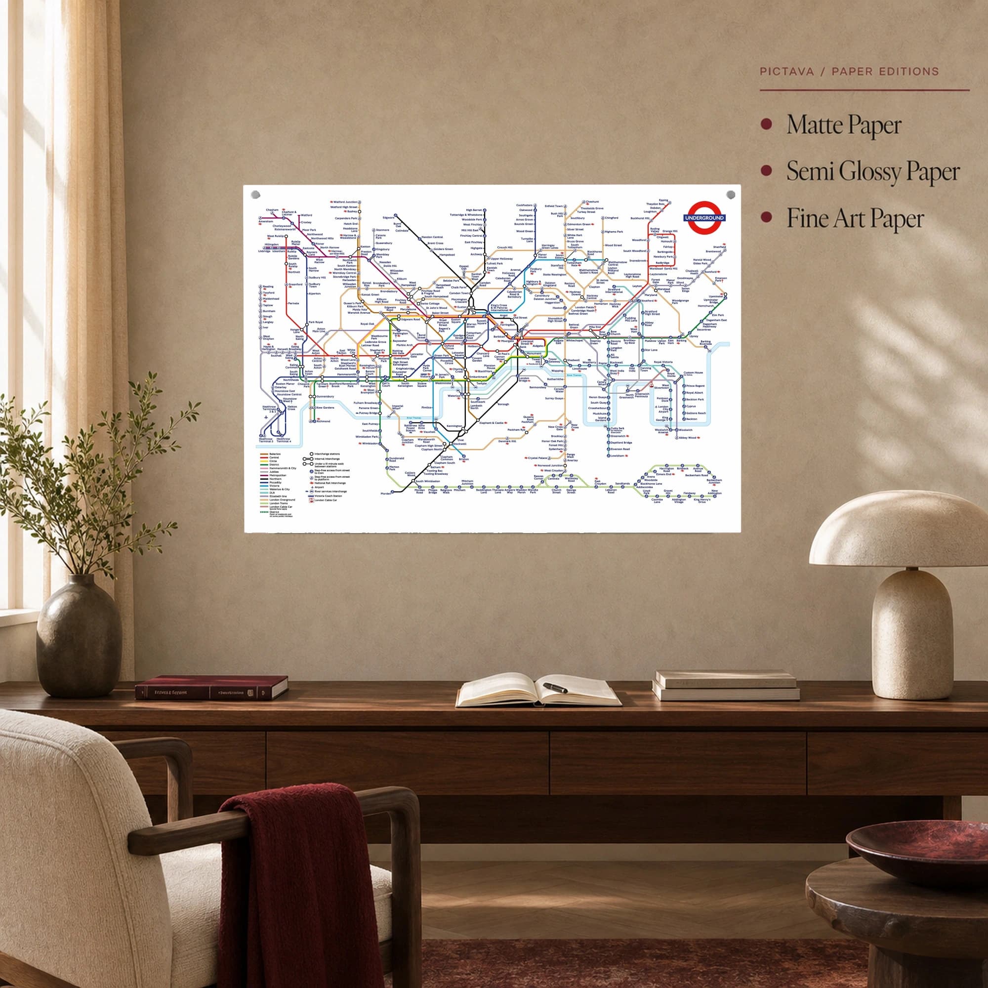London Underground Transit Map Wall Art, view 4