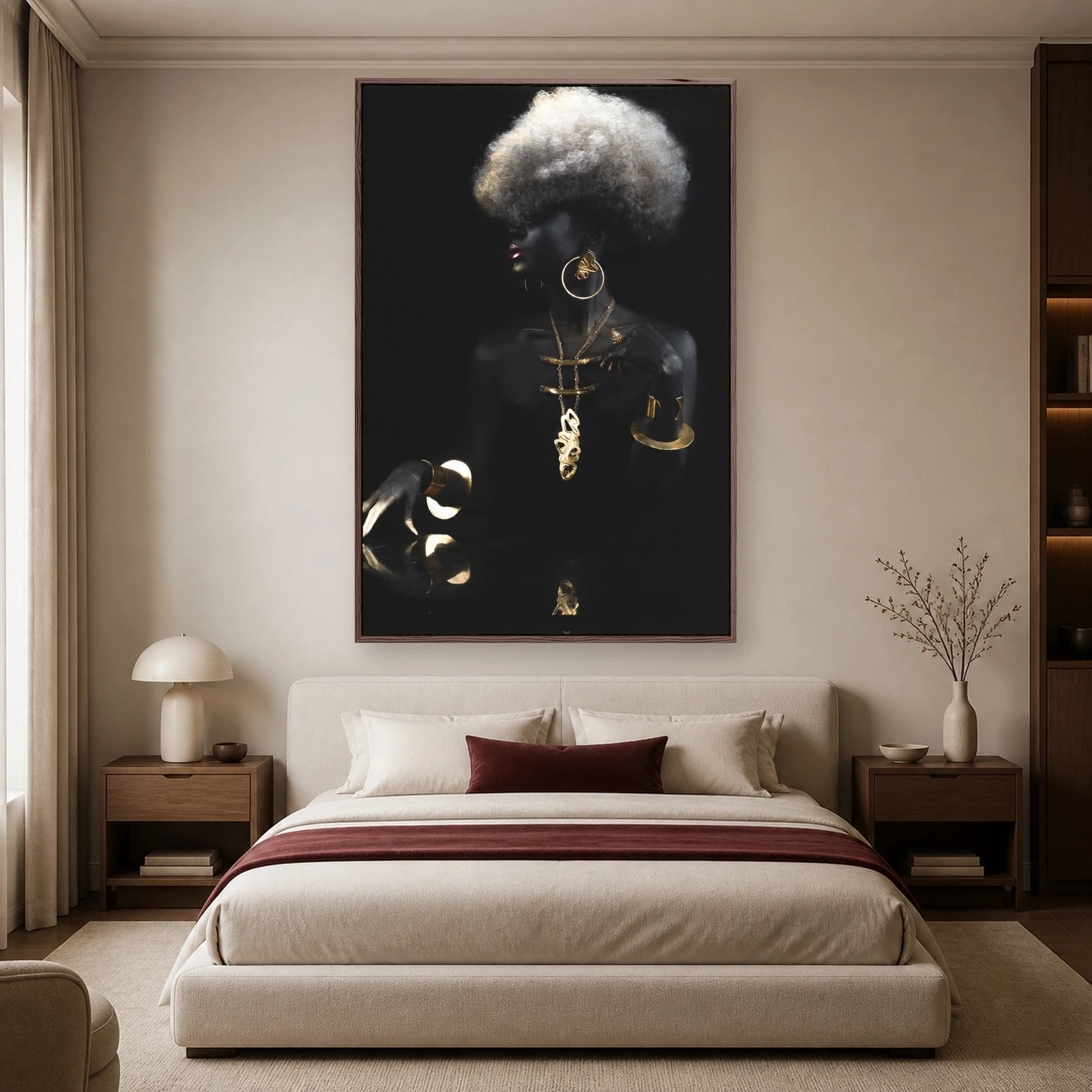 Golden Elegance Fine Art Portrait Canvas Print, view 6