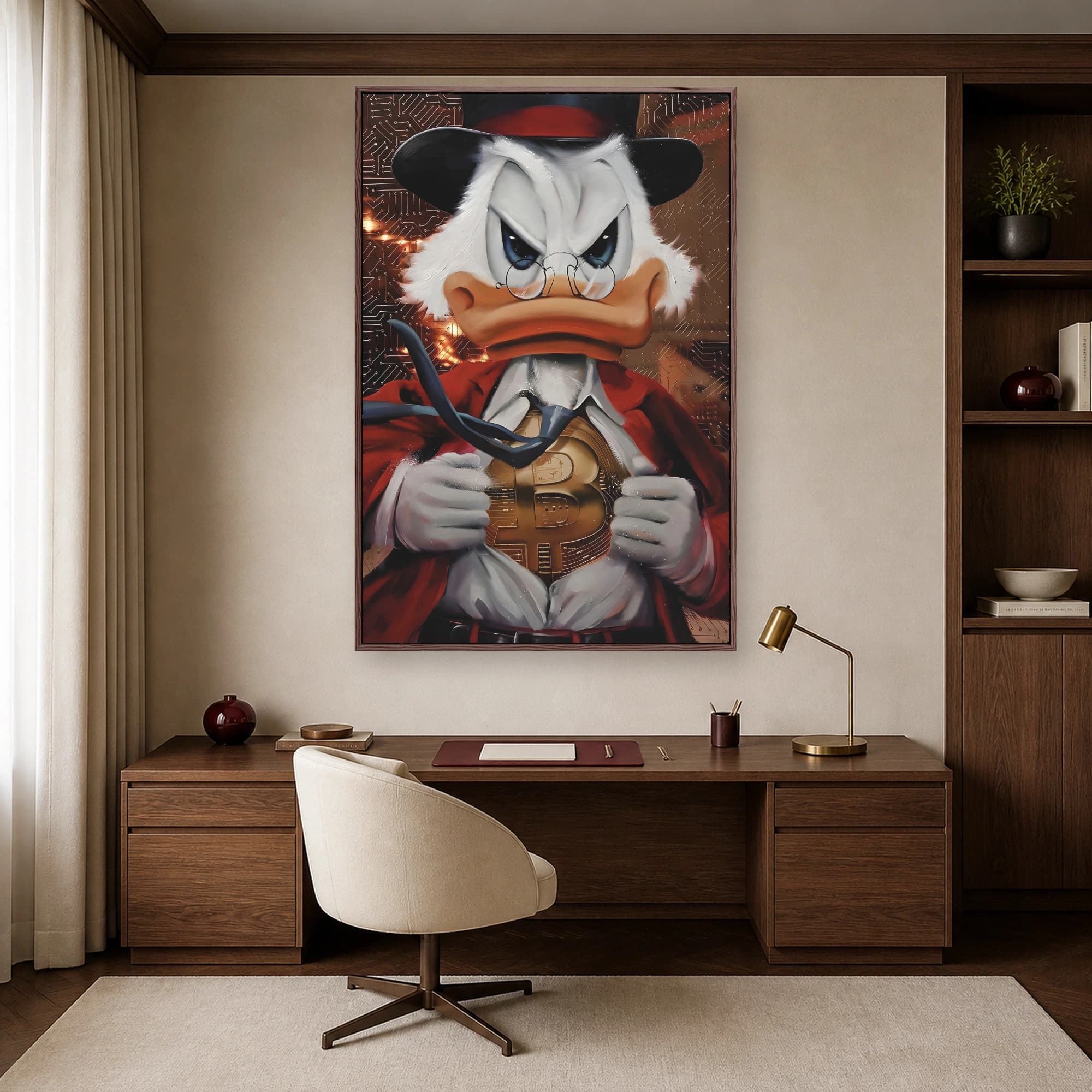 Crypto Tycoon Duck Canvas Print | Bitcoin Wall Art, view 7