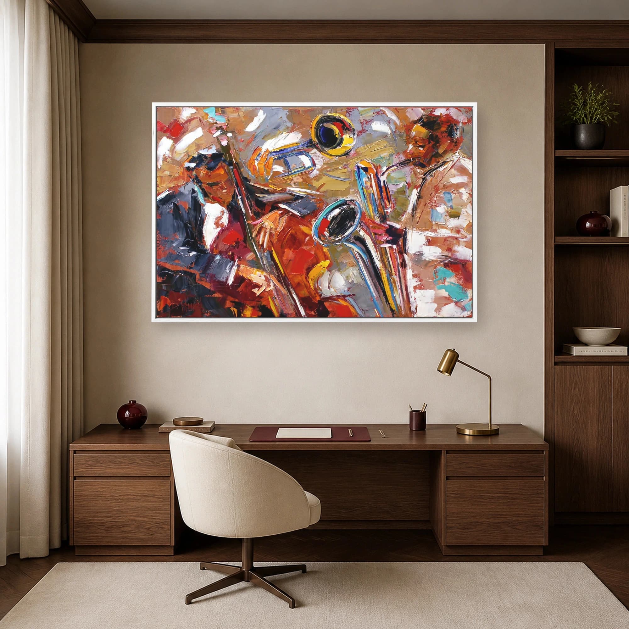 Textured Jazz Band Impasto Canvas Print, view 7