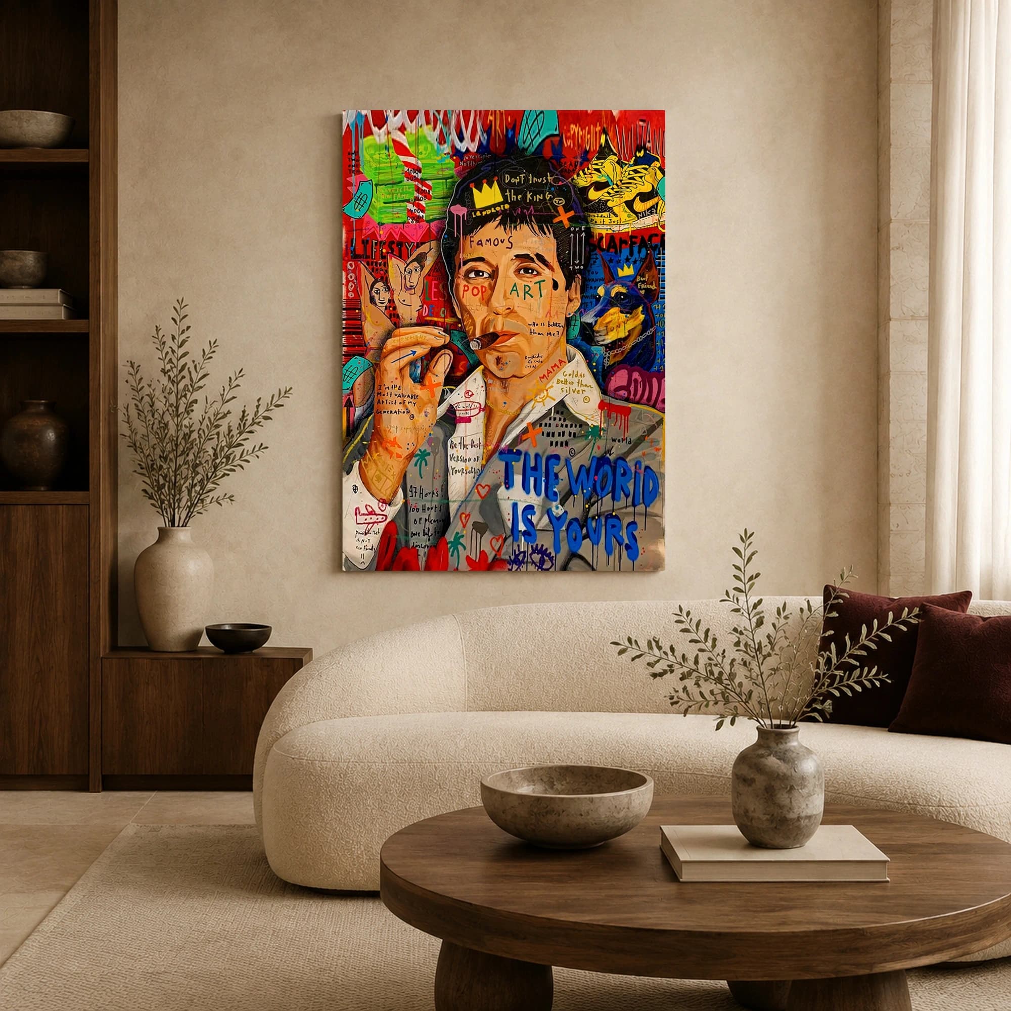 The World Is Yours Scarface Street Art Canvas Print, view 3