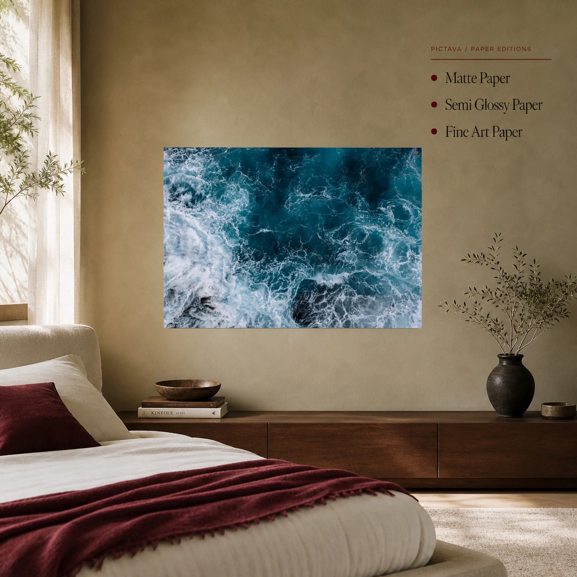 Azure Tides Aerial Ocean Waves Canvas Print, view 7