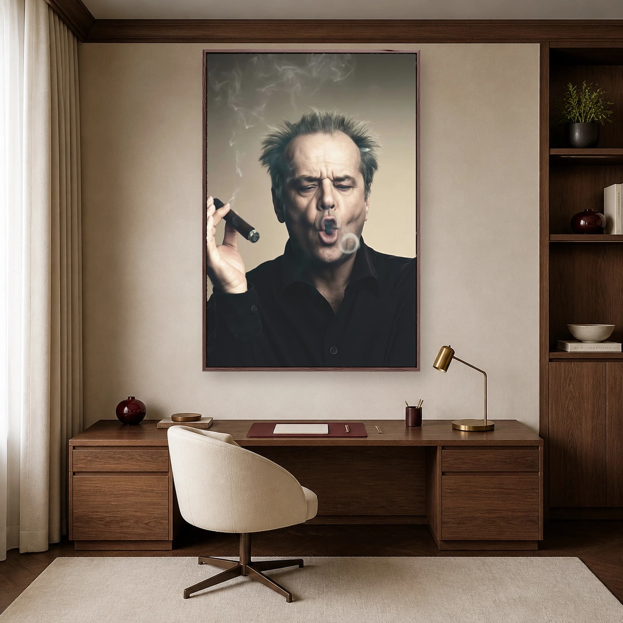 Jack Nicholson Cigar Smoke Ring Canvas Print, view 5