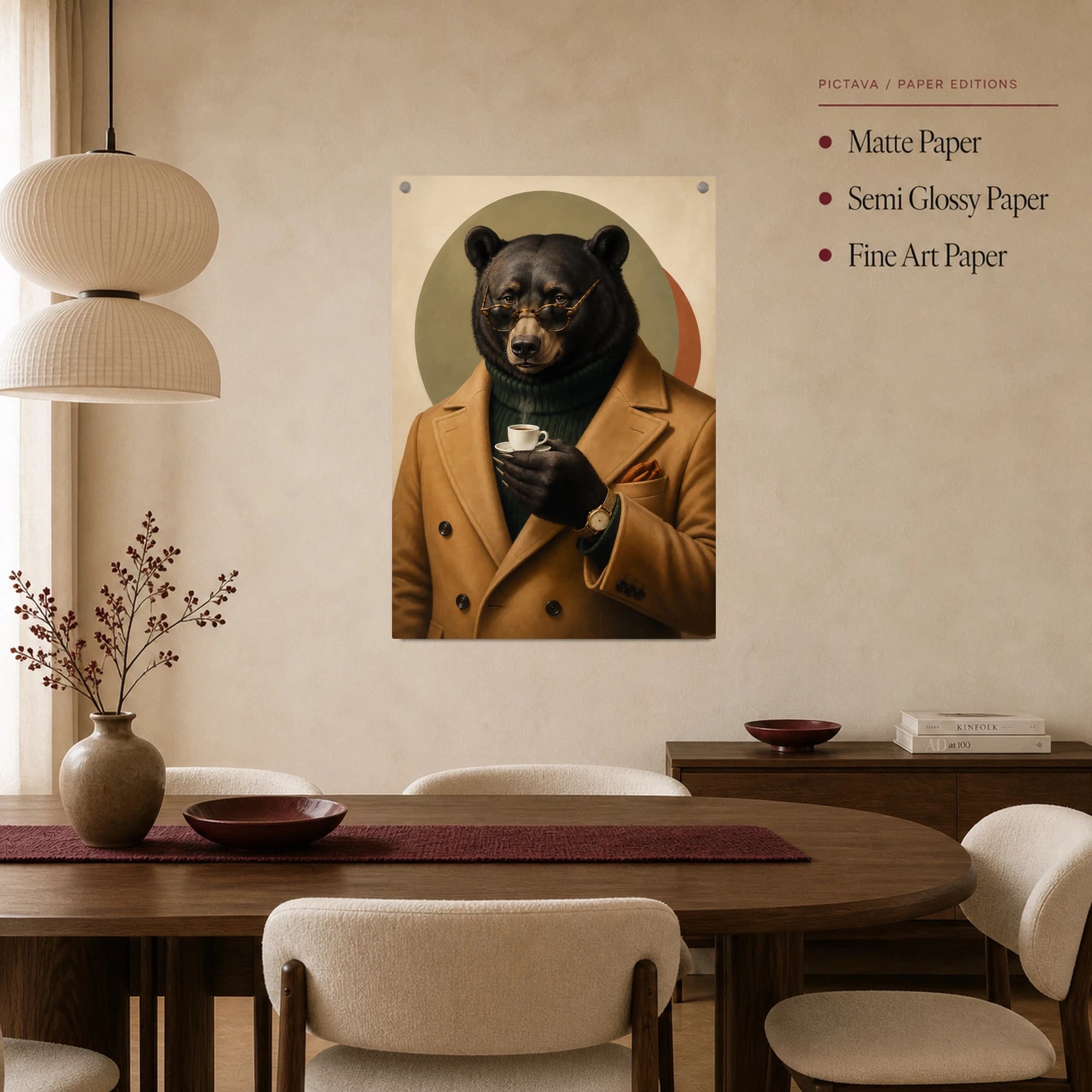 Dapper Bear with Espresso Art Print, view 2