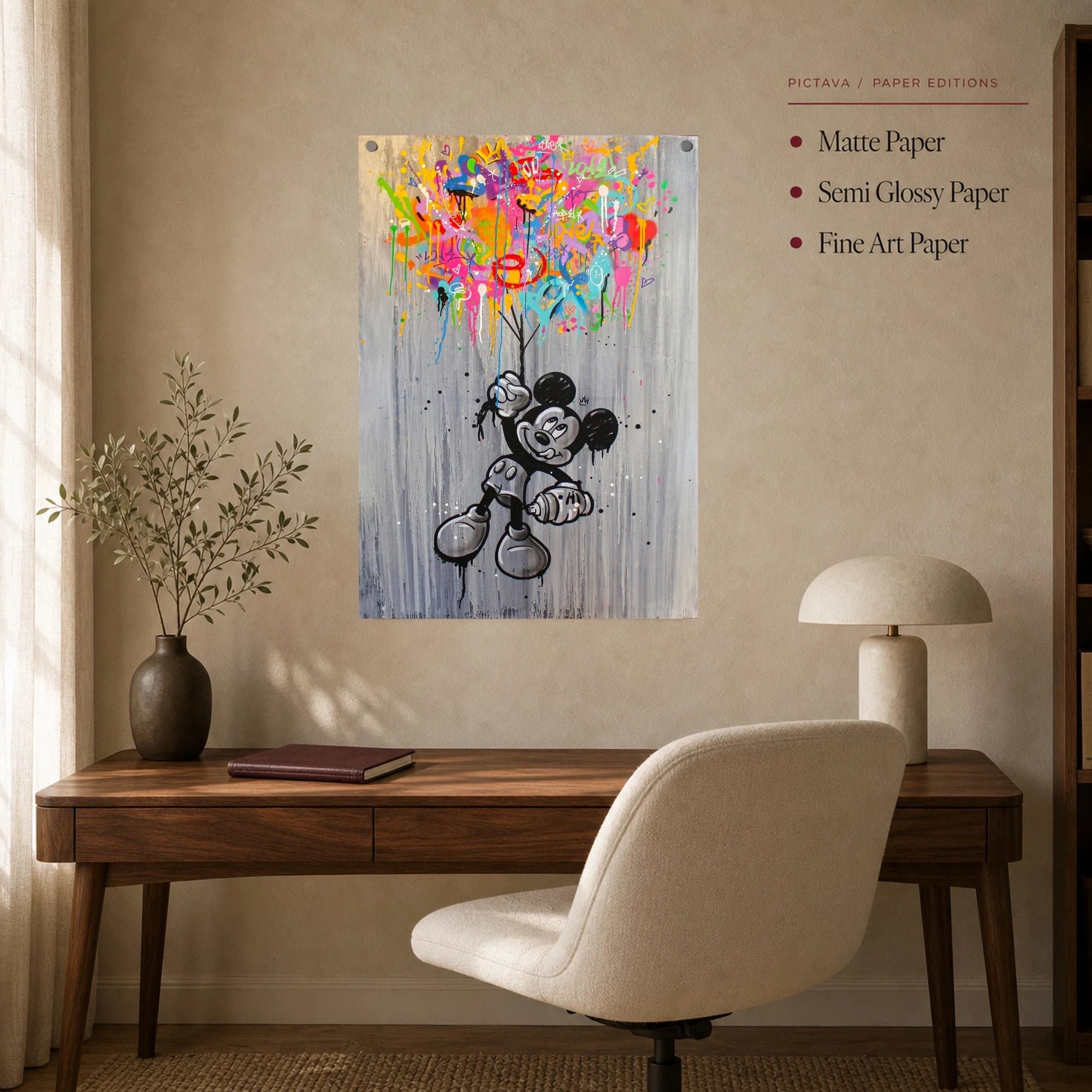 Graffiti Mickey Mouse Street Art Canvas Print, view 7