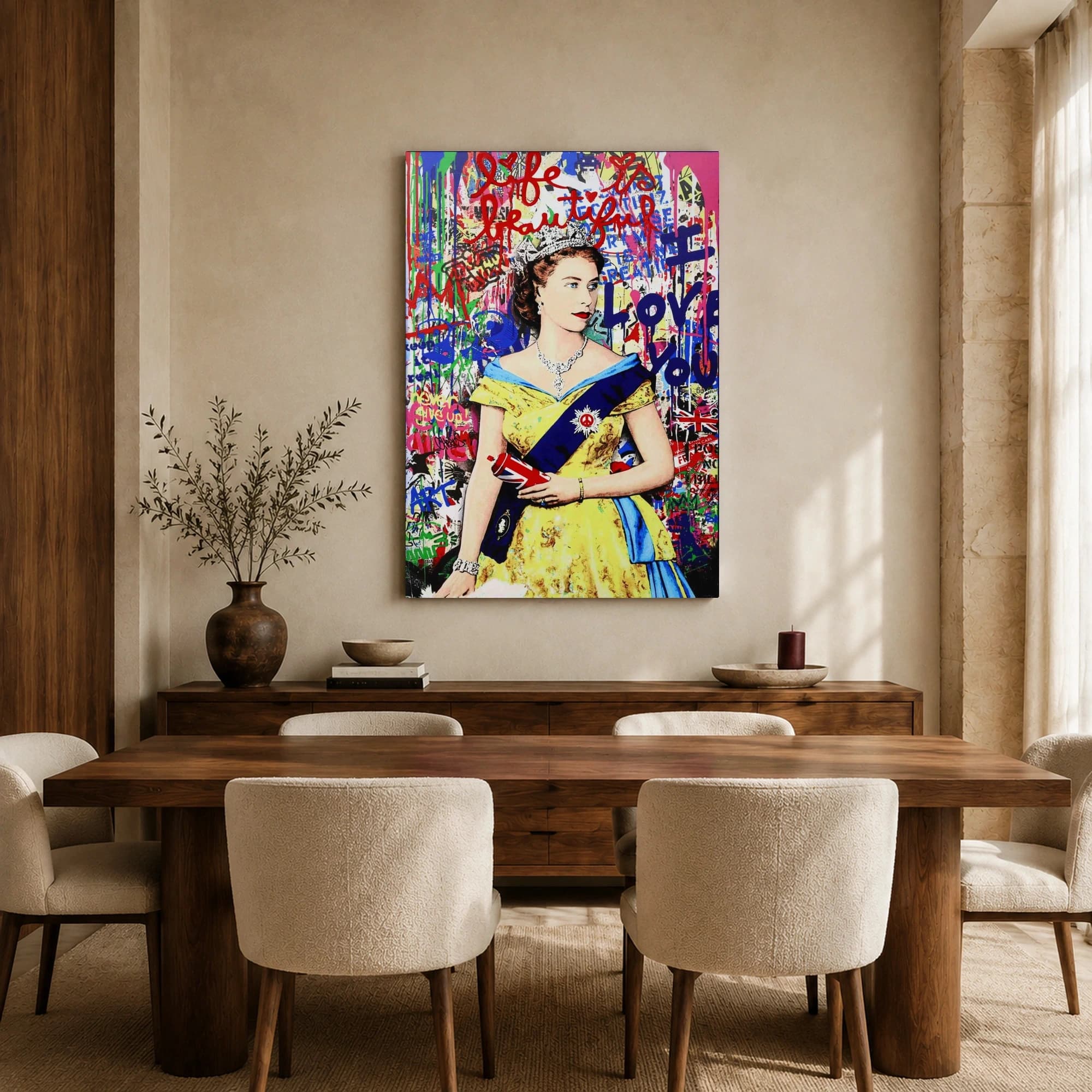 Life Is Beautiful Queen Pop Art Canvas Print, view 6