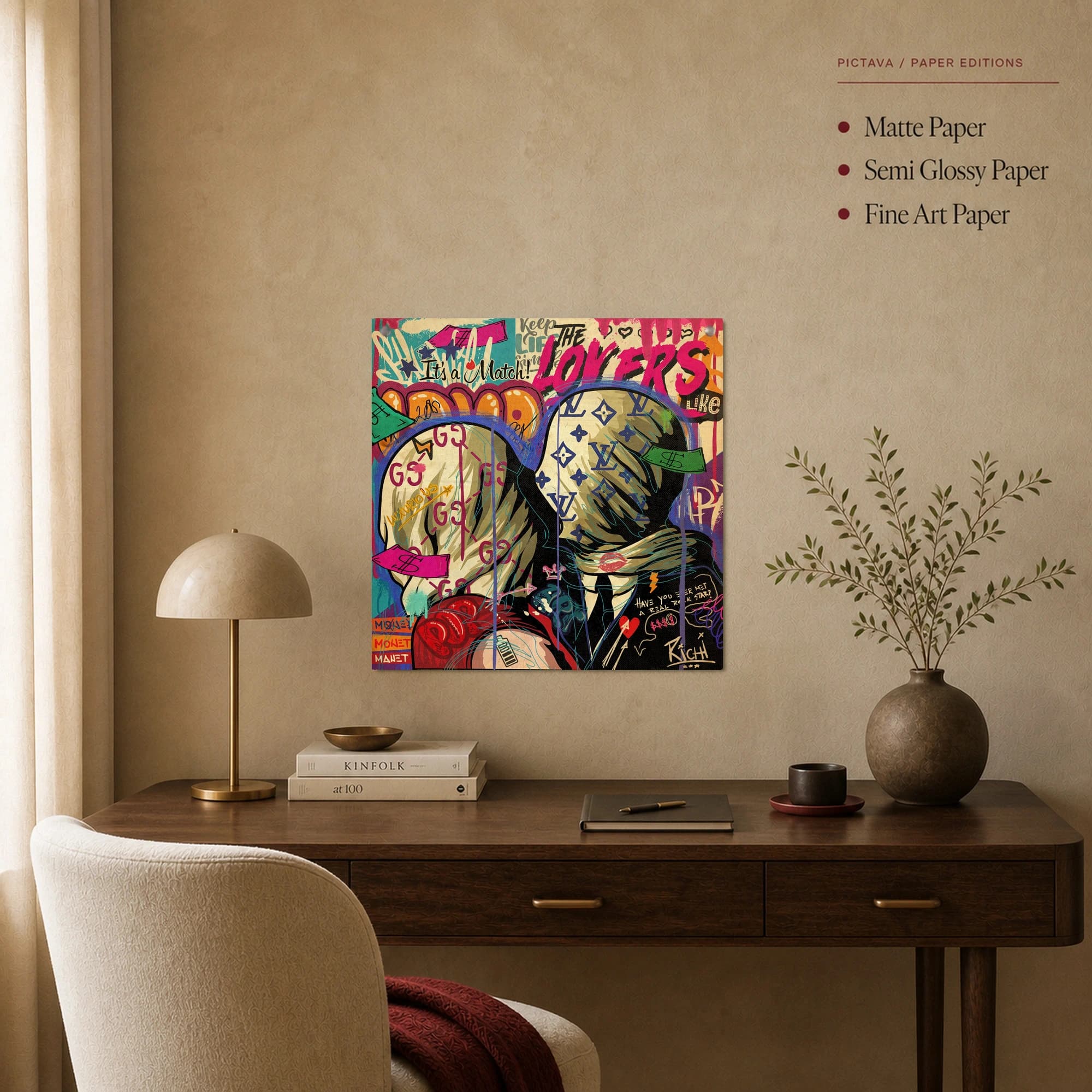 It is a Match The Lovers Urban Pop Art Canvas, view 2