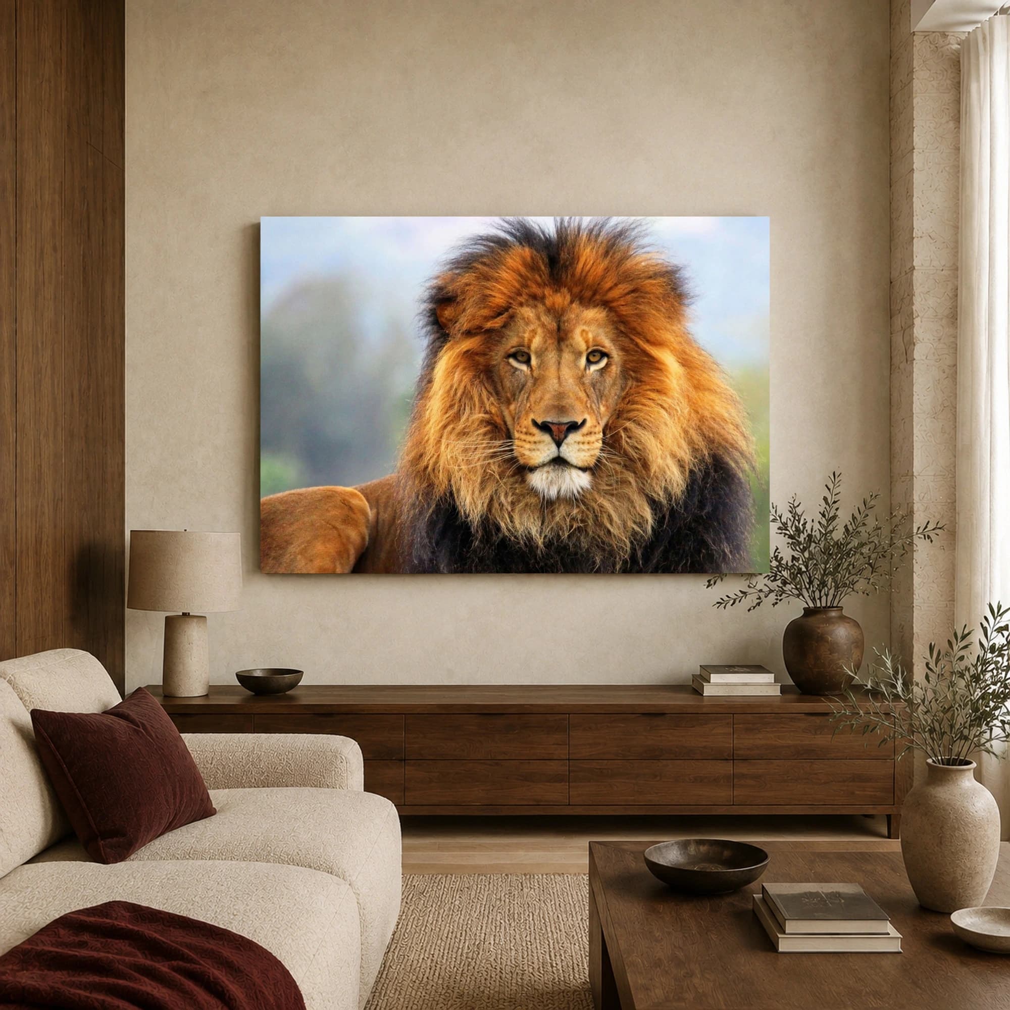 Majestic Lion Portrait Canvas Print, view 3
