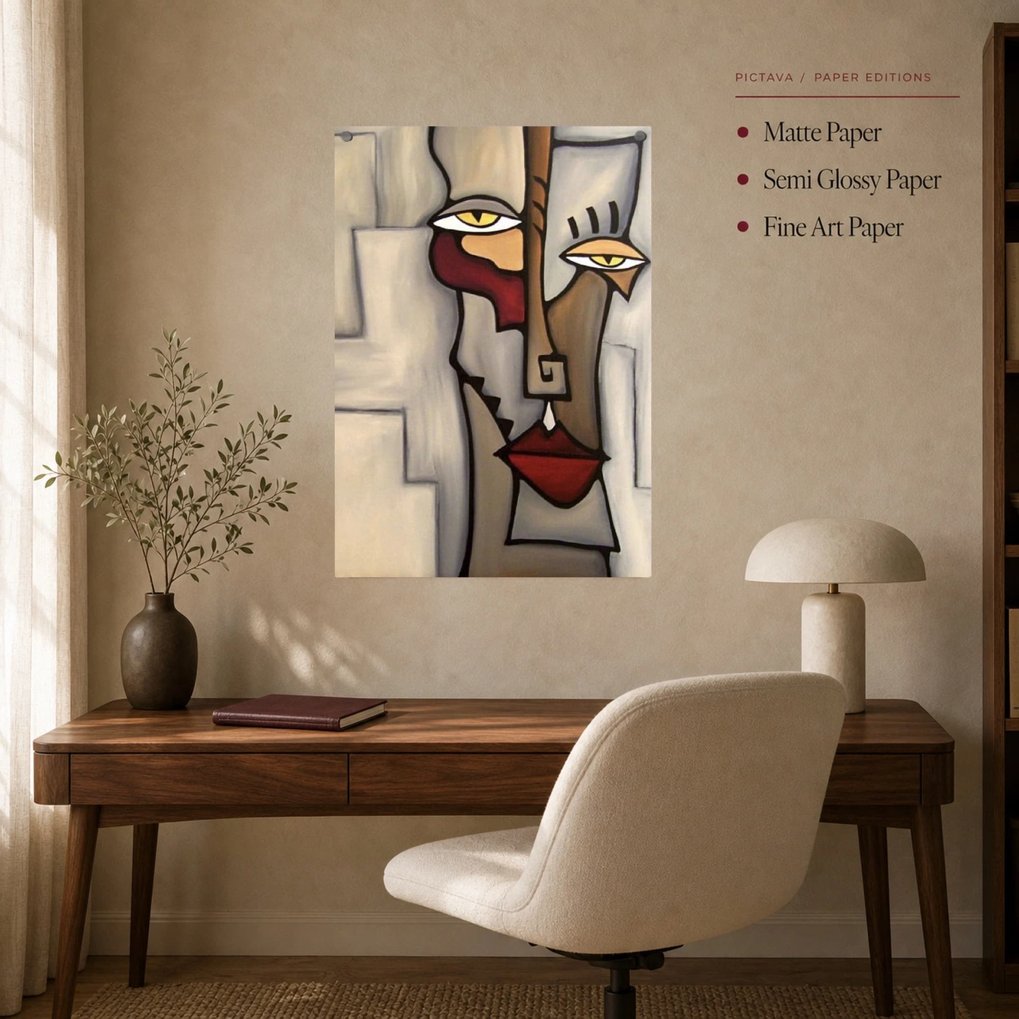 Abstract Cubist Face Canvas Art Print, view 8