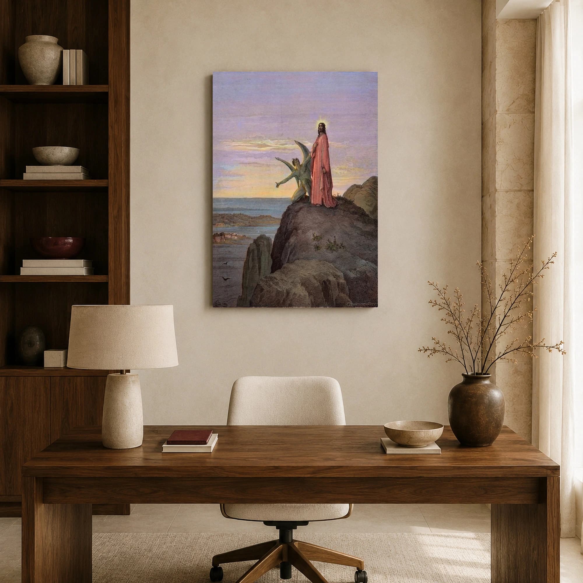 Gustave Dore The Temptation of Christ Vintage Religious Wall Art, view 8