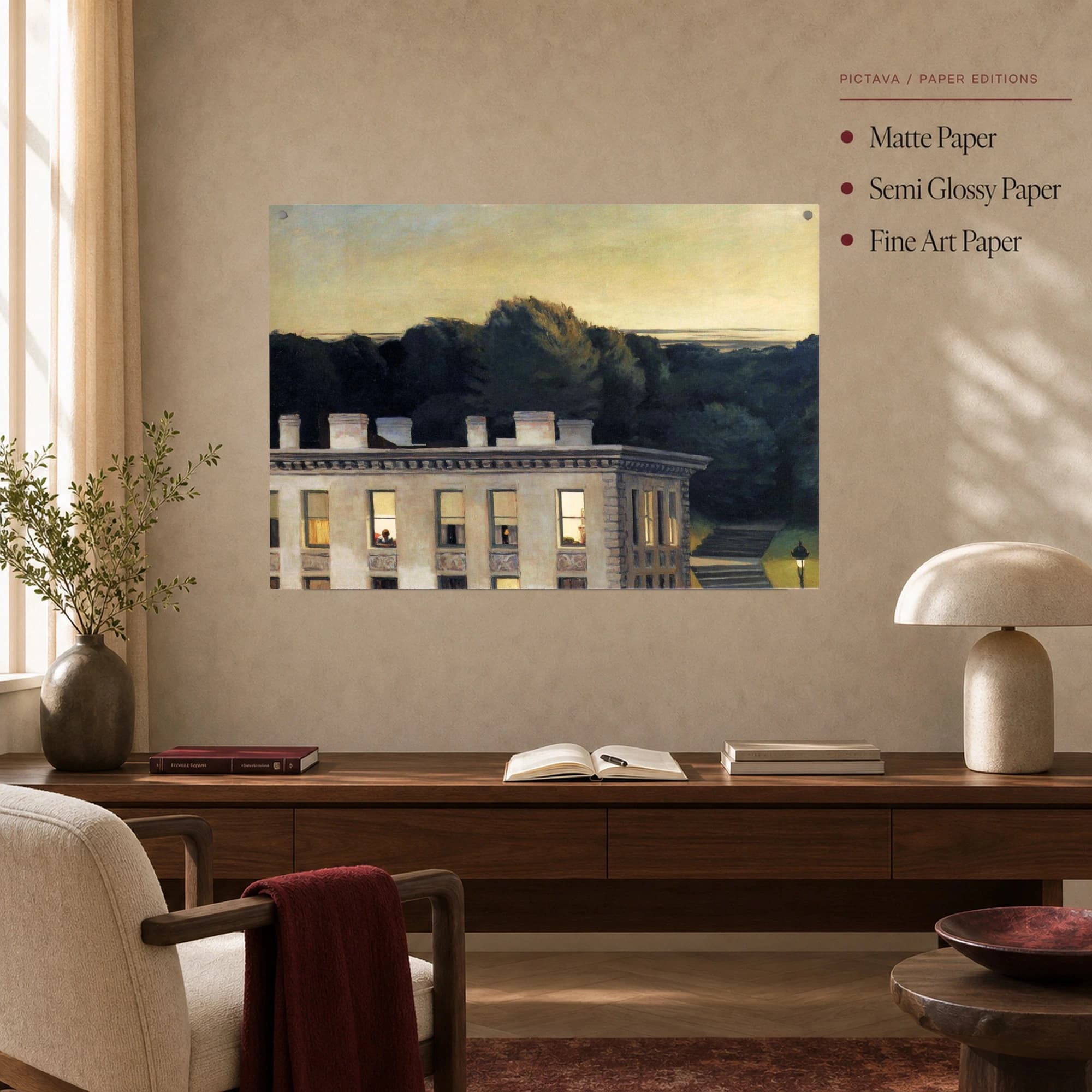Rooms by the Sea Twilight Architectural Fine Art Print, view 4