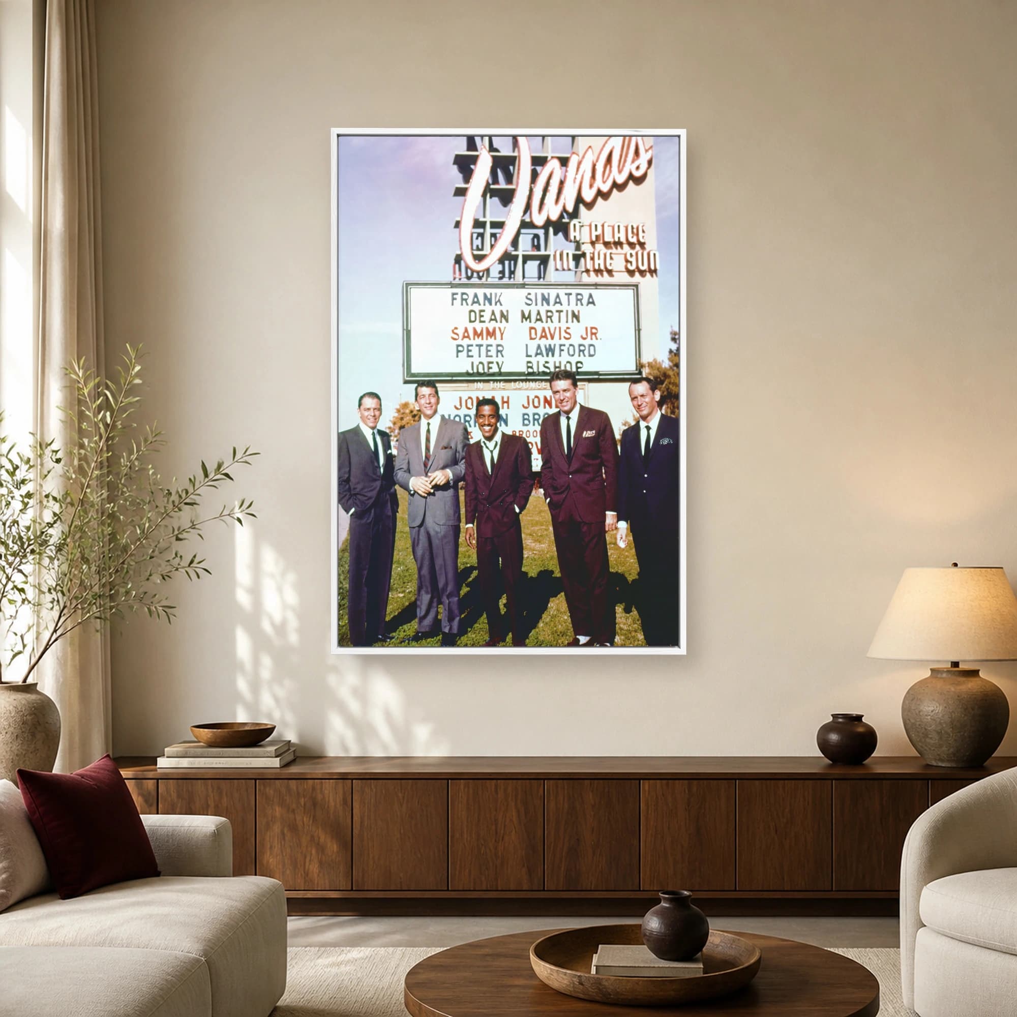 The Rat Pack at the Sands Hotel Vintage Photograph Wall Art, view 2