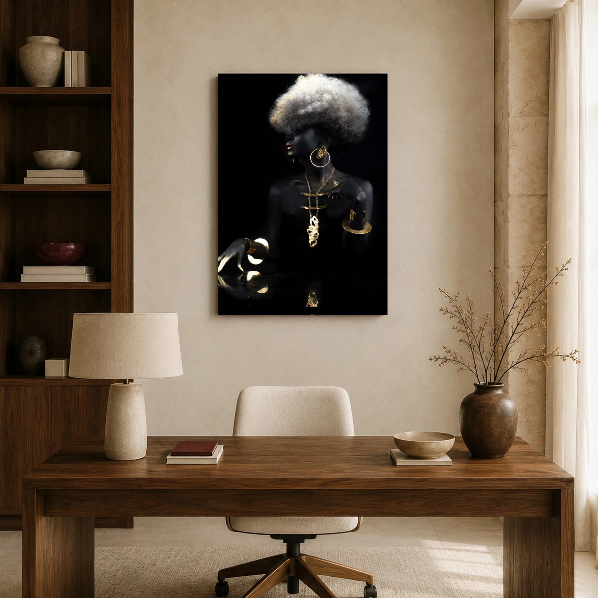 Gilded Eclipse Avant-Garde Portrait Wall Art, view 8