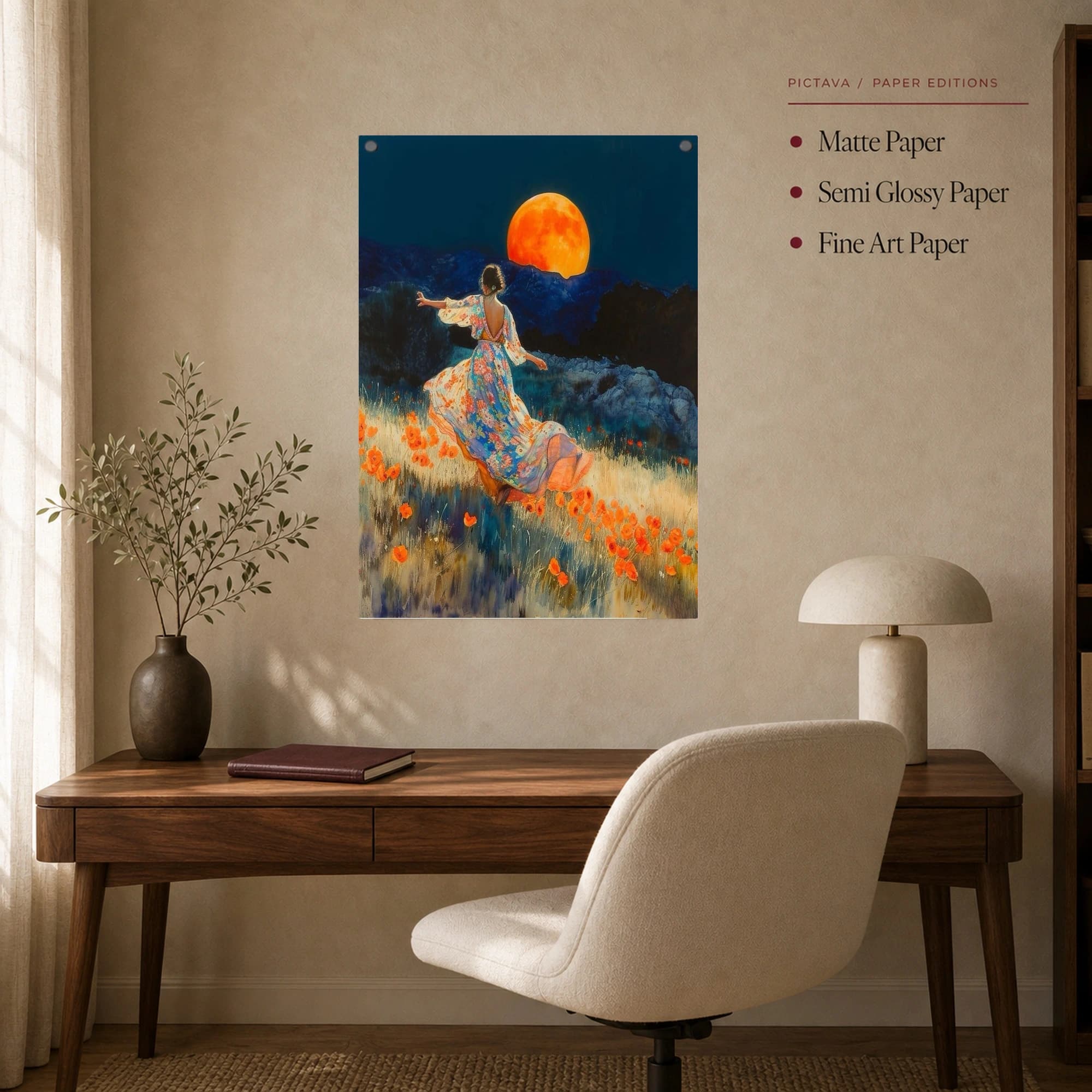 Moonlit Poppies Surreal Art Print, view 7