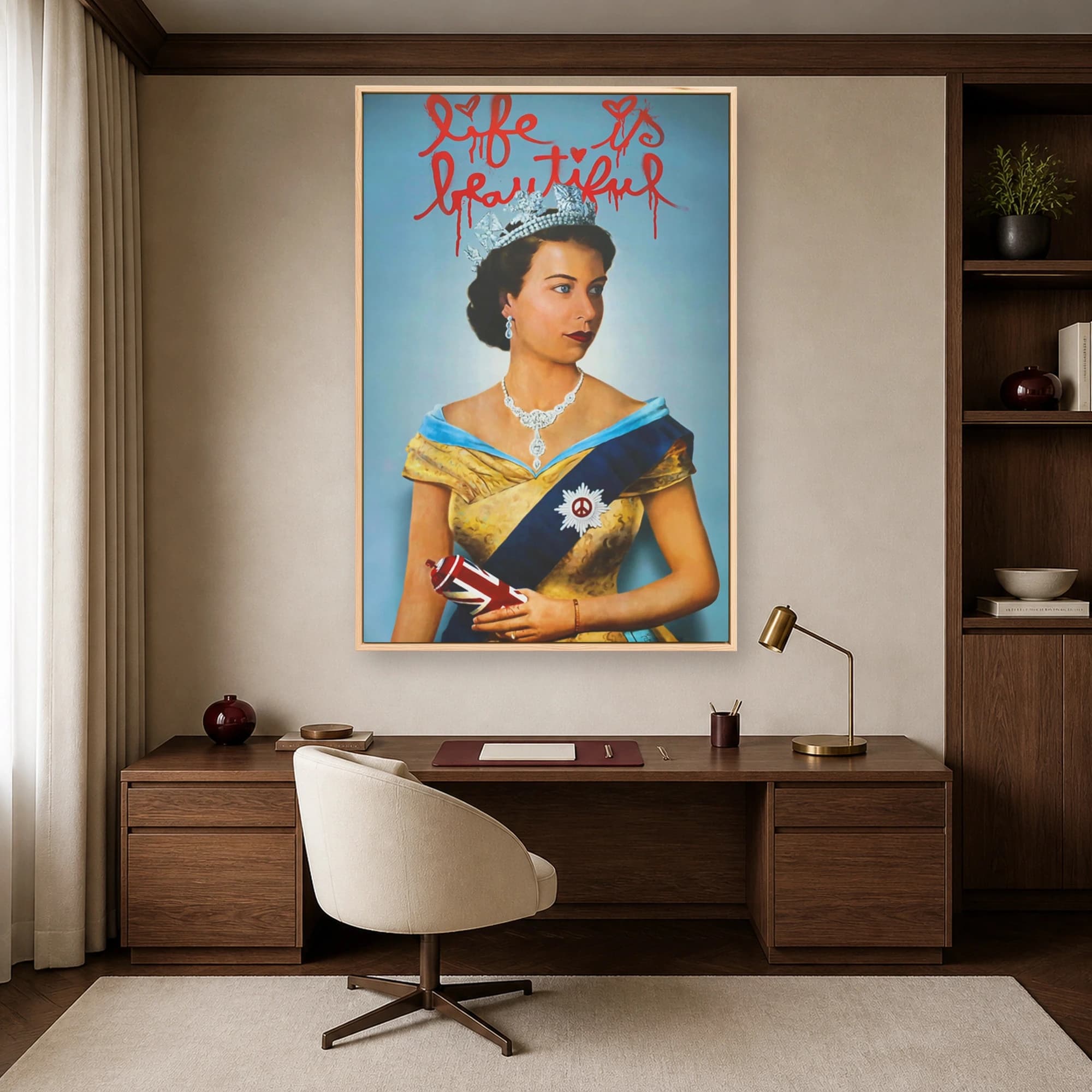 Life Is Beautiful Queen Street Art Canvas Print, view 3
