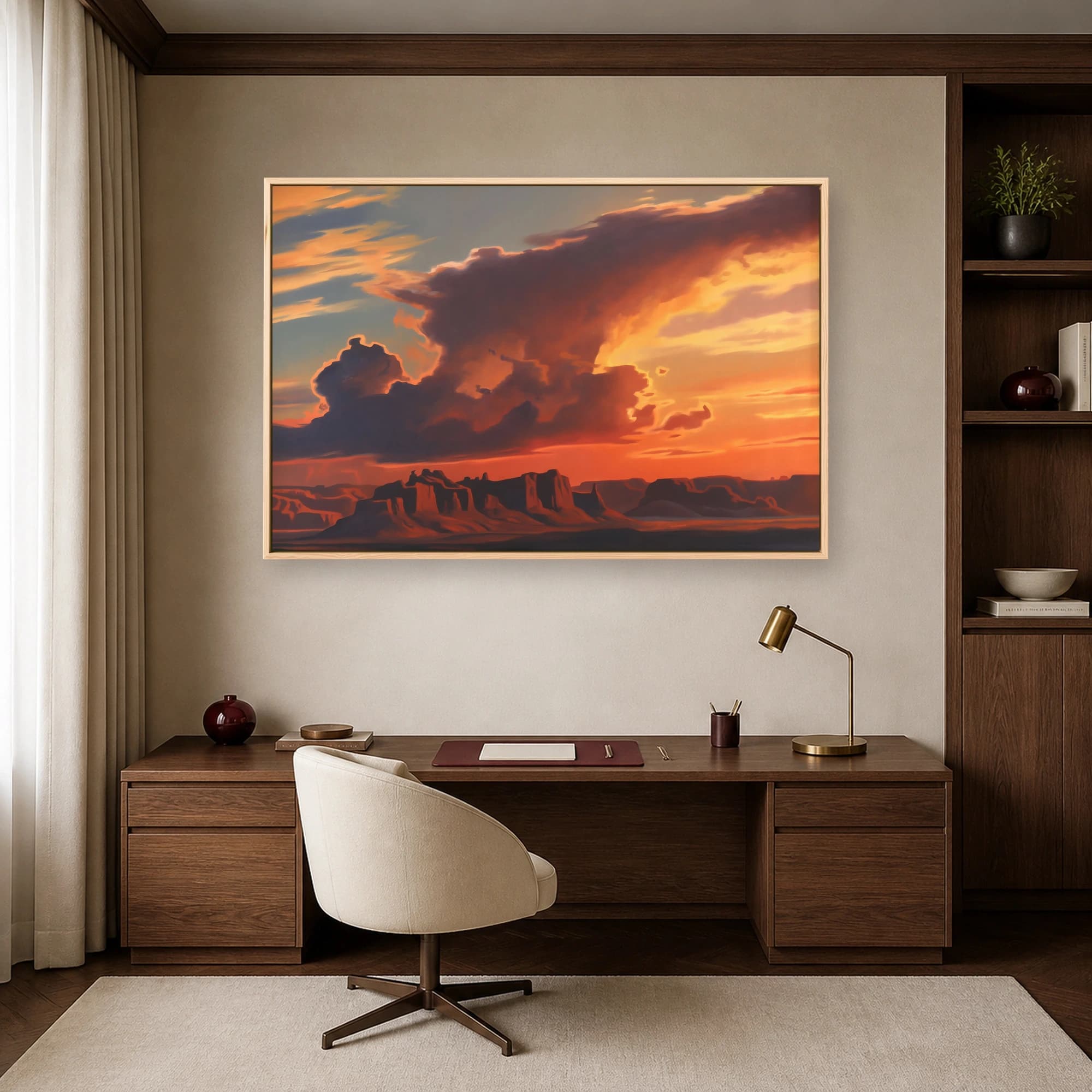 Sunset Over Desert Mesas Canvas Wall Art, view 6