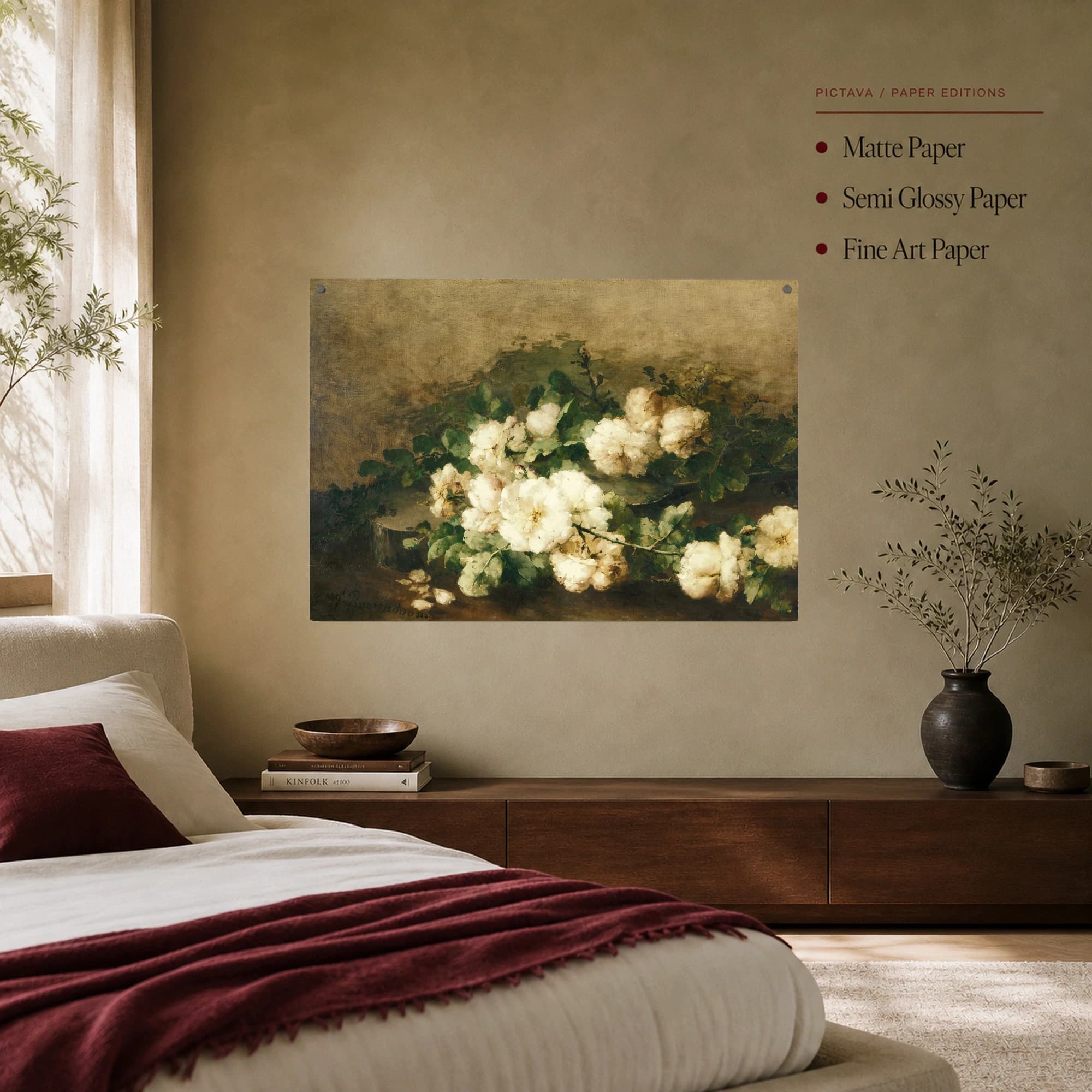 Still Life with White Roses Fine Art Print, view 7