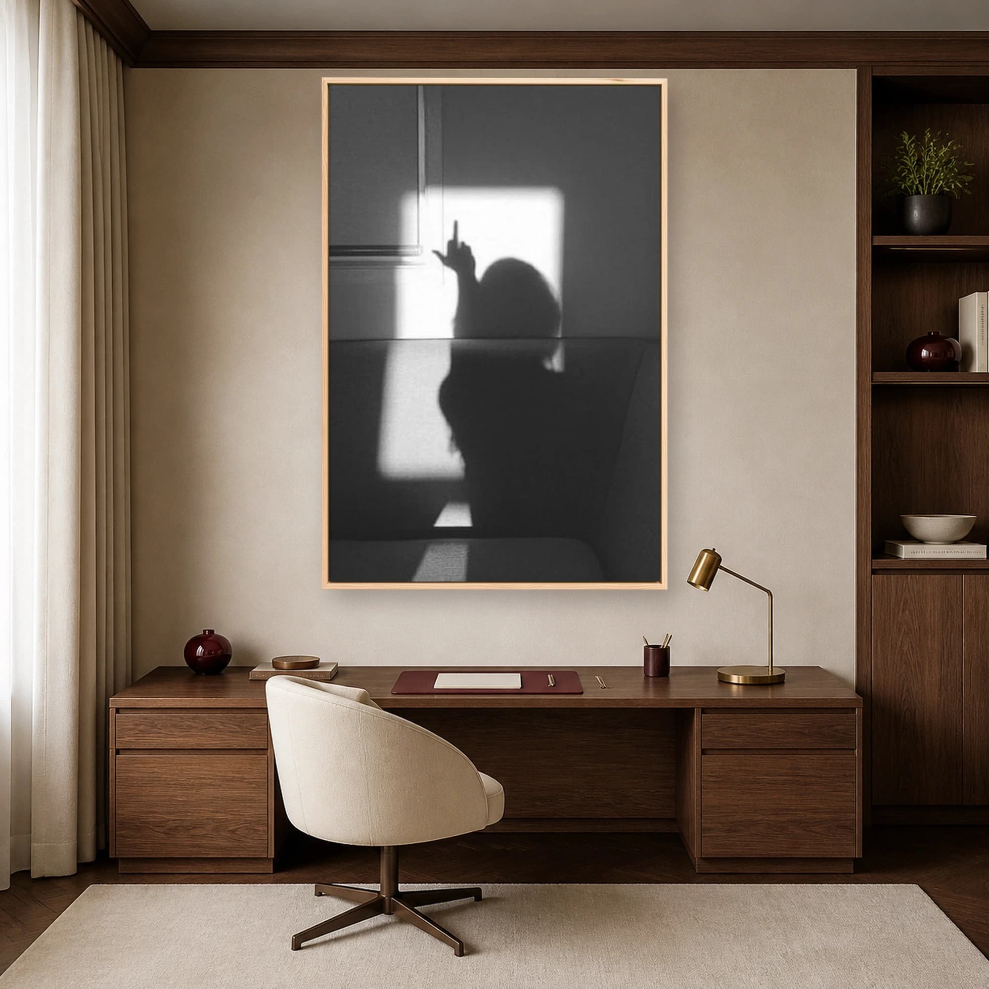 Shadow Defiance Black and White Wall Art, view 6
