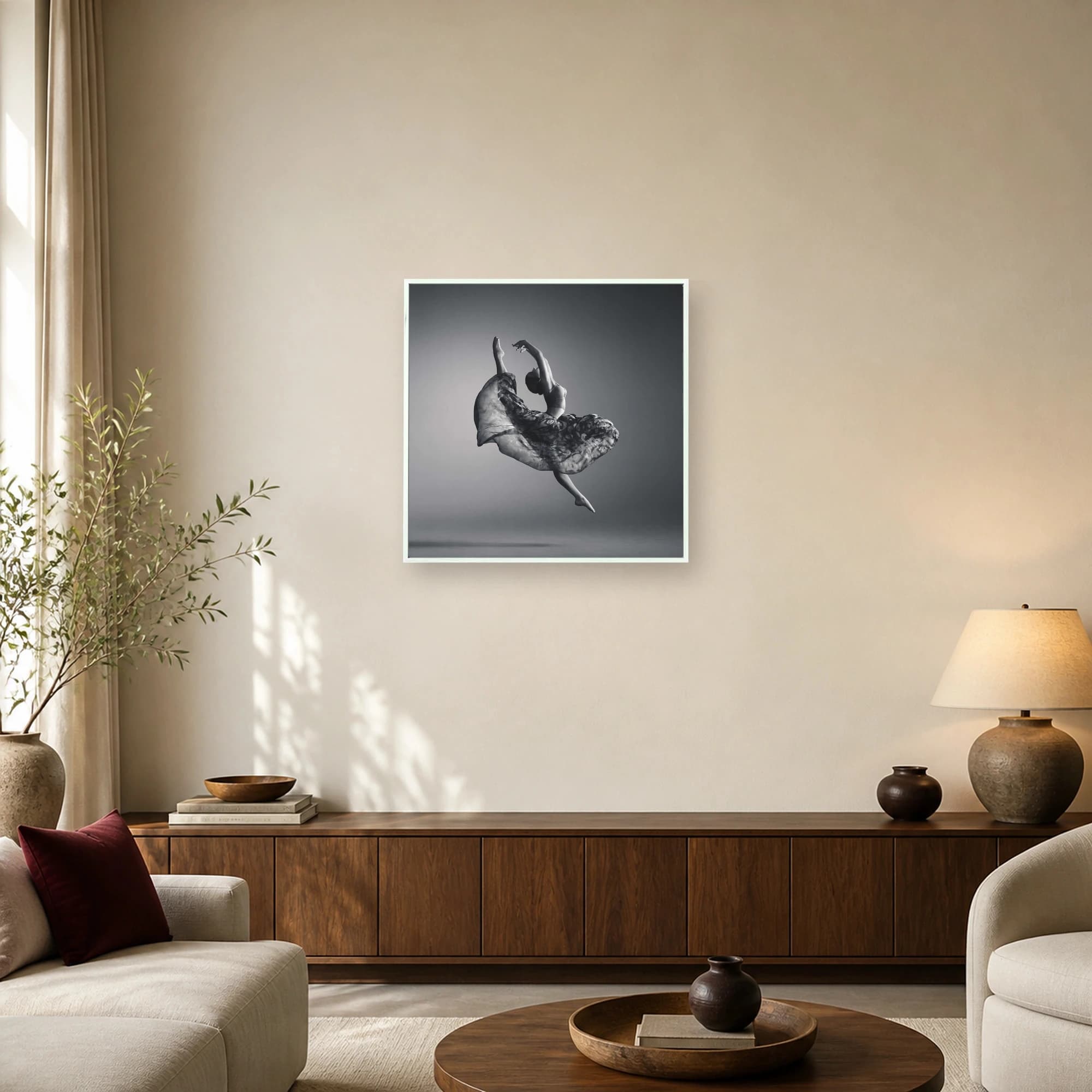 Monochrome Leap Ballet Dancer Fine Art Print, view 2