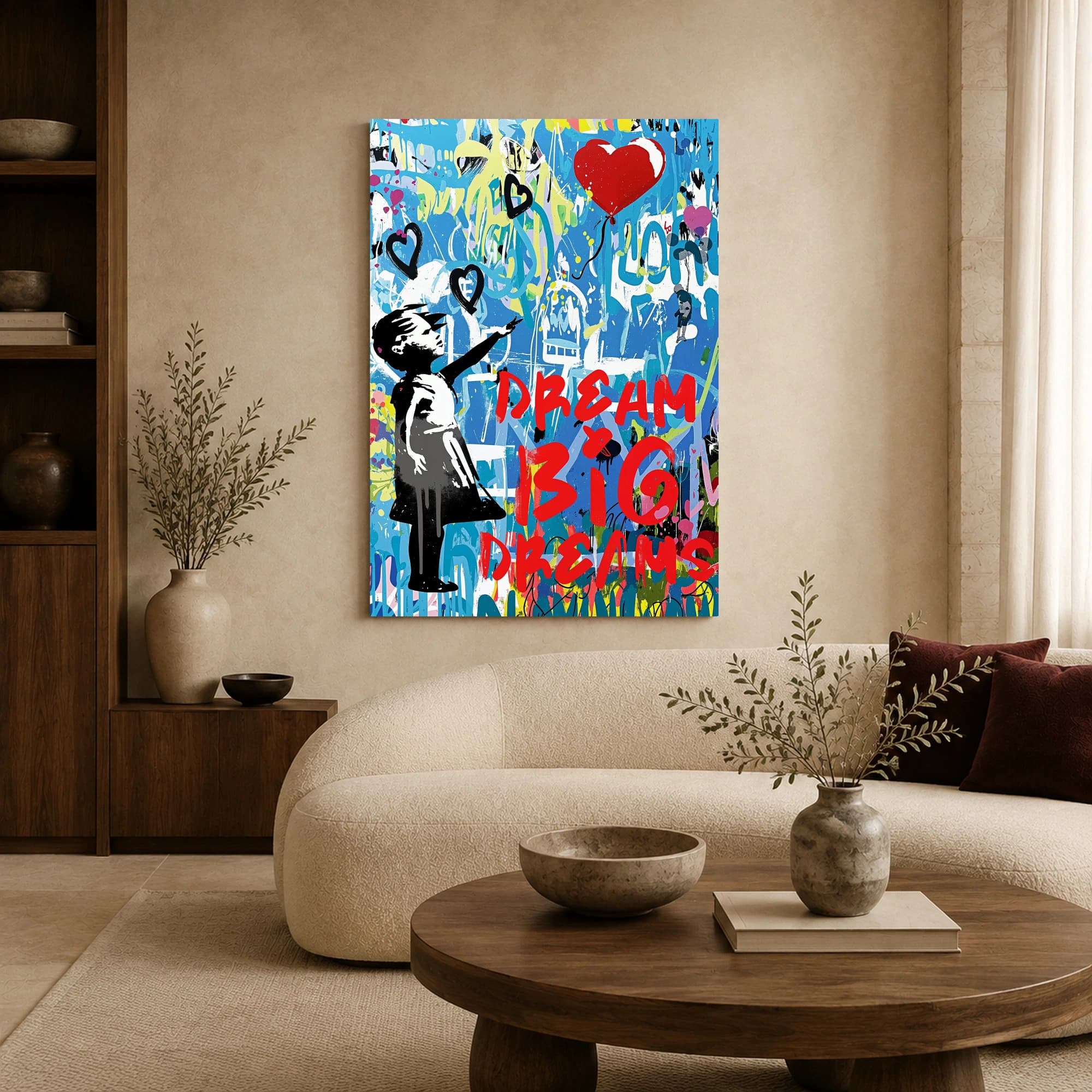 Dream Big Graffiti Wall Art Urban Canvas Print, view 5