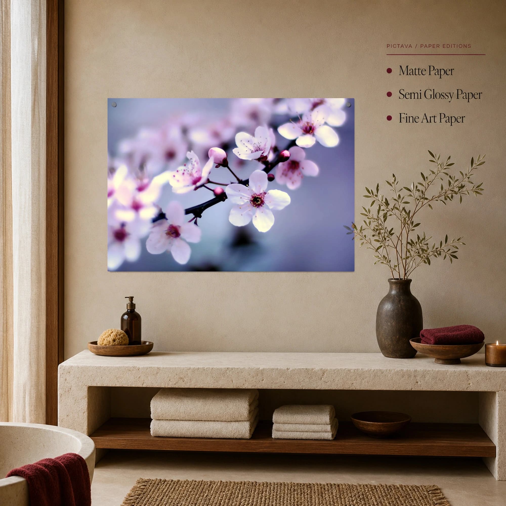Ethereal Cherry Blossom Branch Fine Art Print, view 4