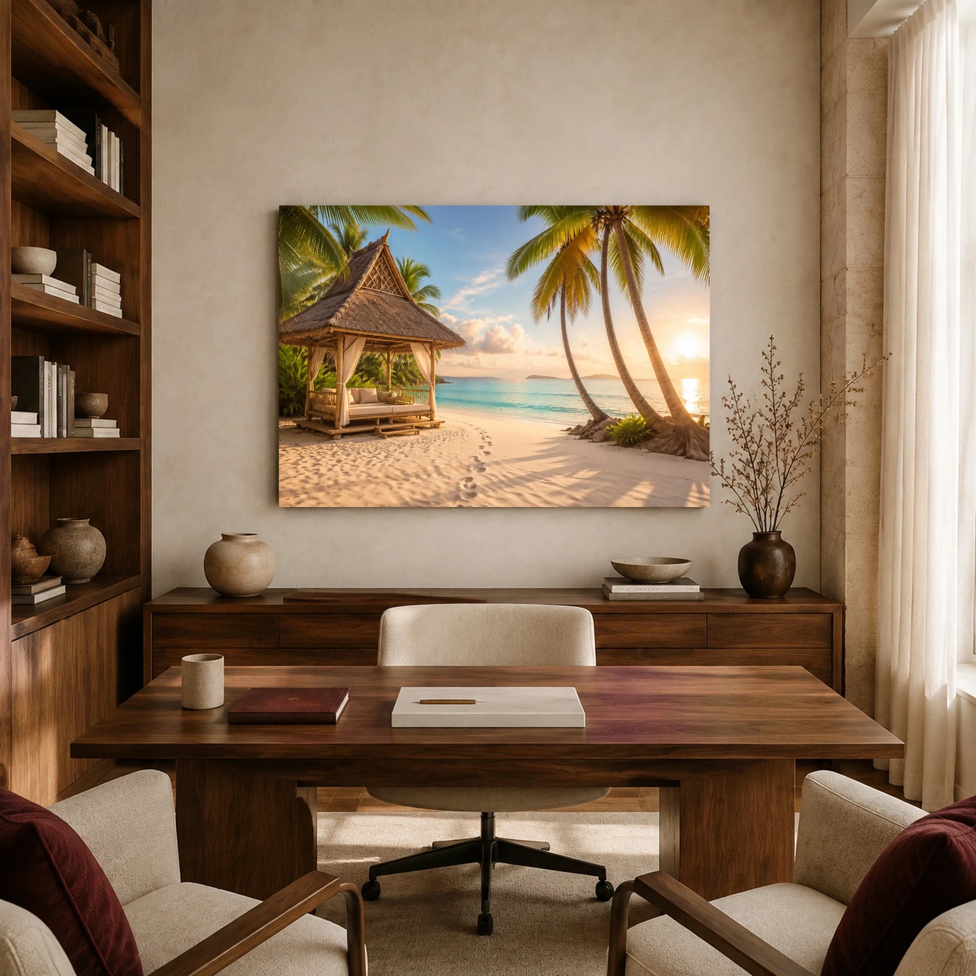 Tropical Sunset Beach Pavilion Wall Art, view 8