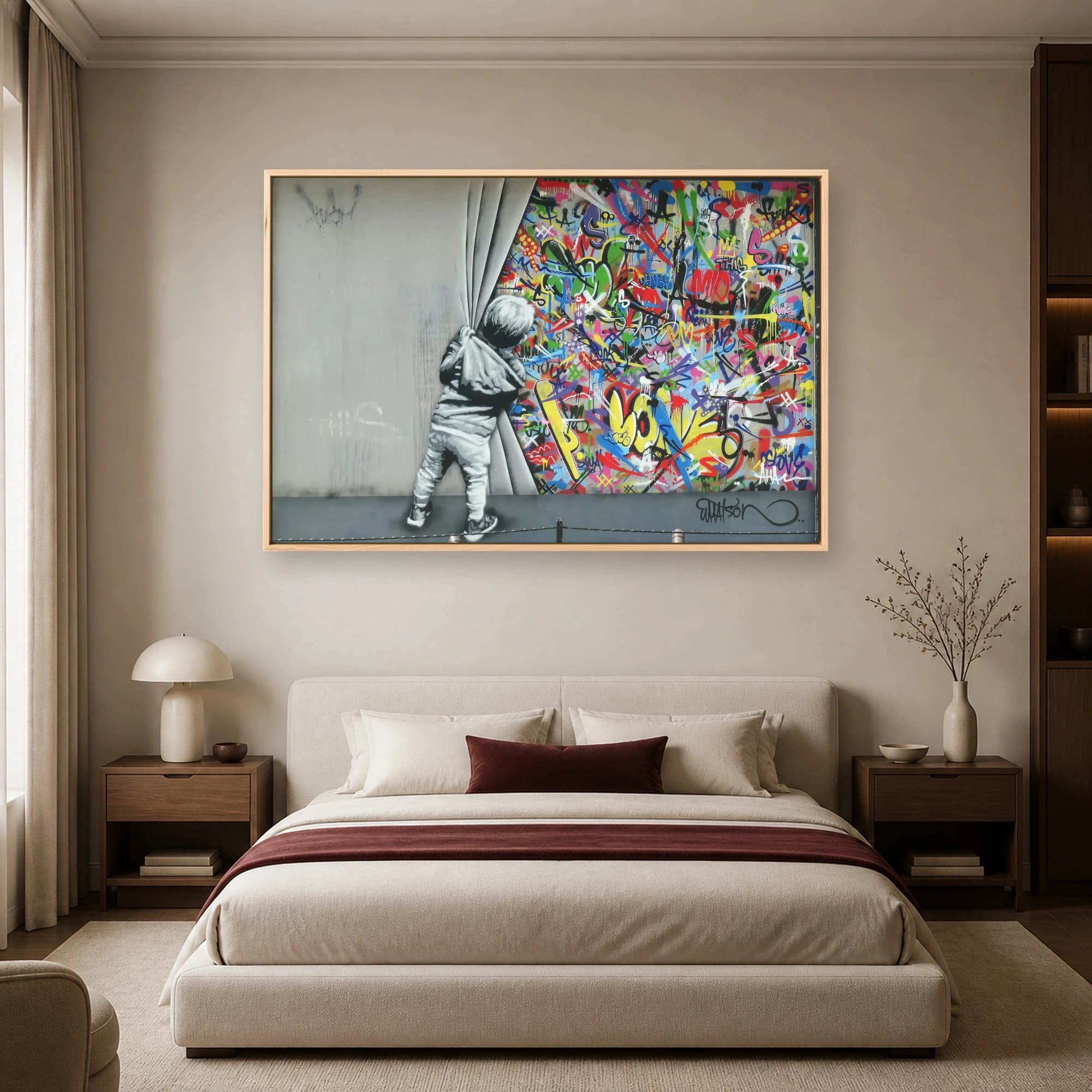 Peeling Back Color Graffiti Street Art Canvas Print, view 5