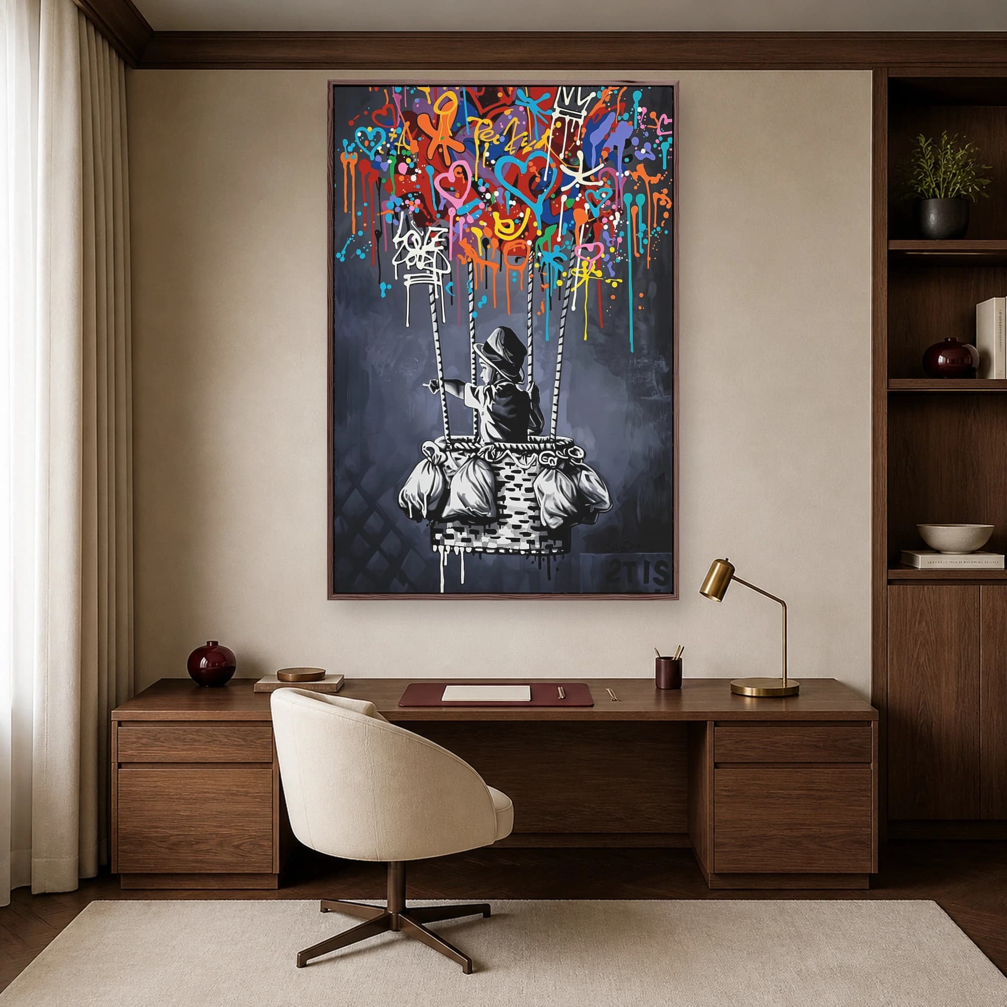 Colorful Balloon Graffiti Street Art Canvas Print, view 5