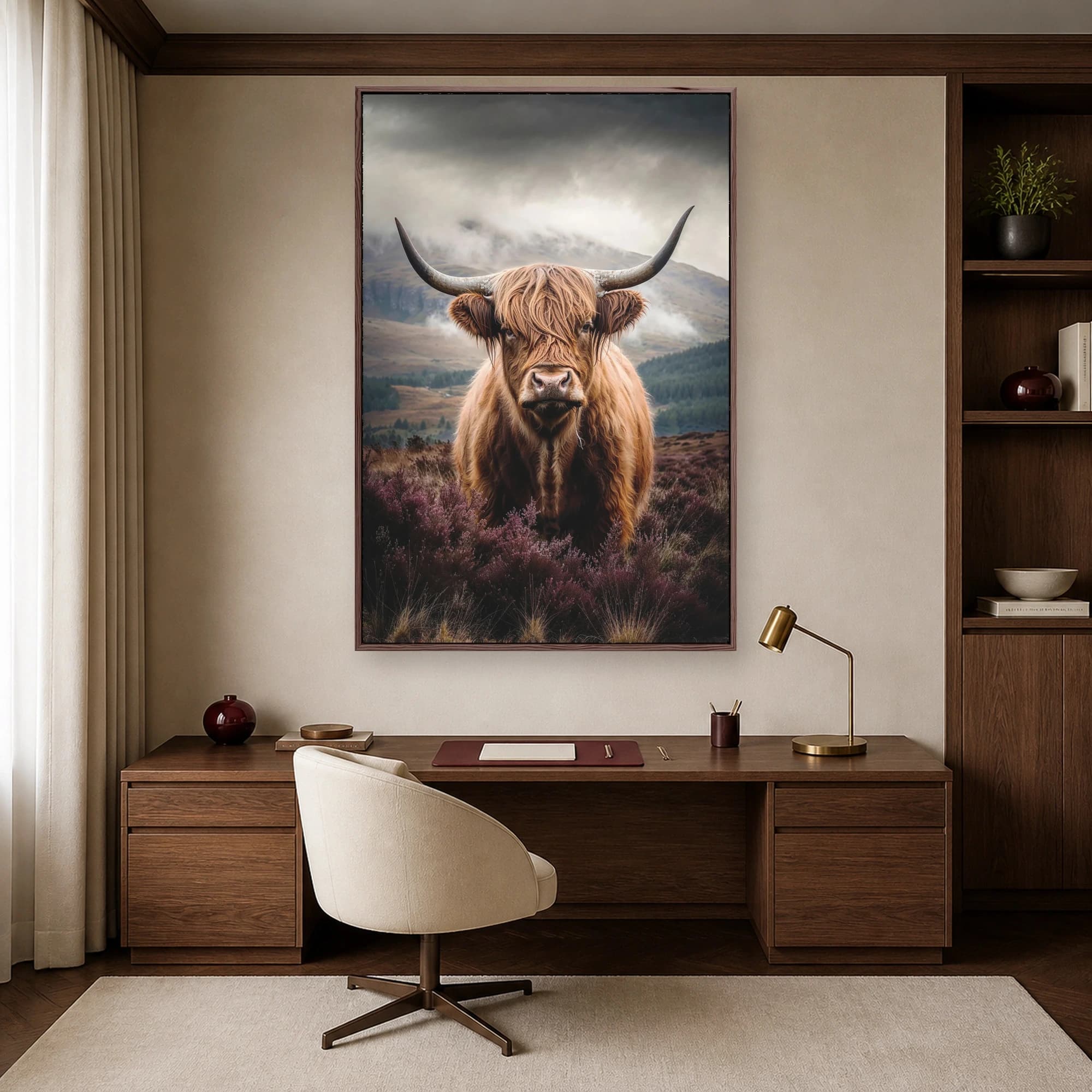 Highland Majesty Scottish Cattle Wildlife Portrait Canvas Print, view 7