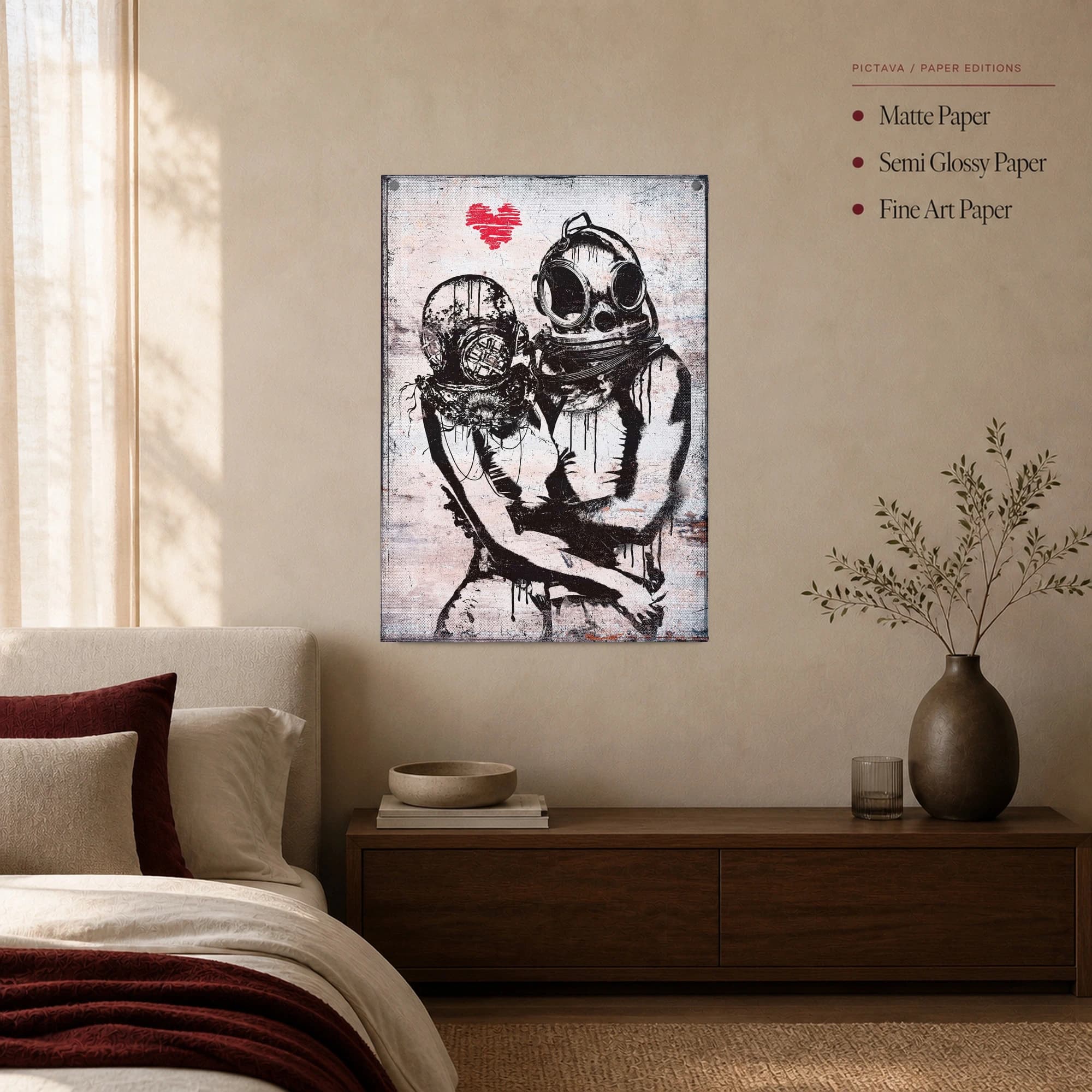 Submerged Affection Urban Street Art Canvas Print, view 3