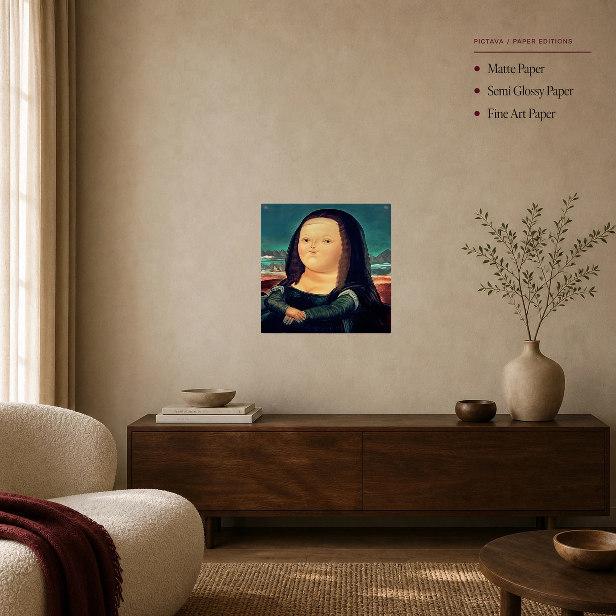 Satirical Mona Lisa Portrait Wall Art Print, view 6
