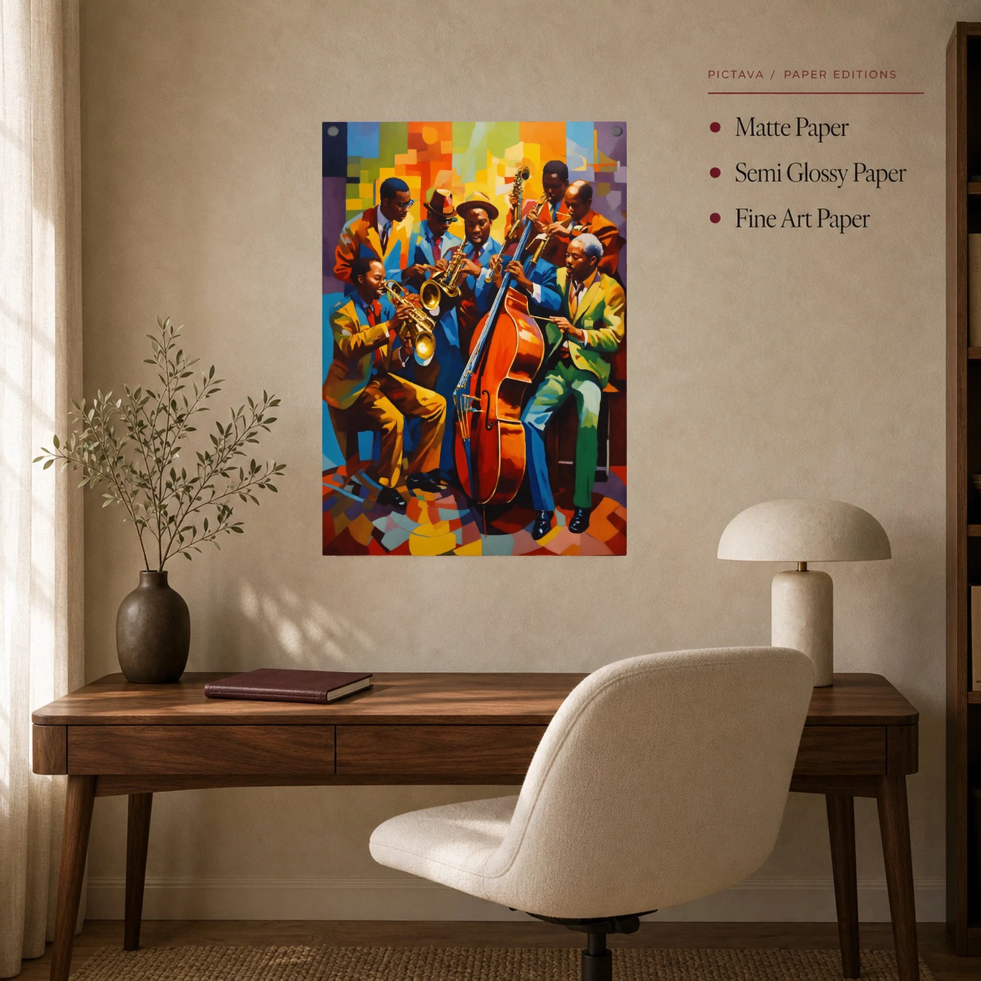 Vibrant Jazz Band Abstract Art Print, view 8