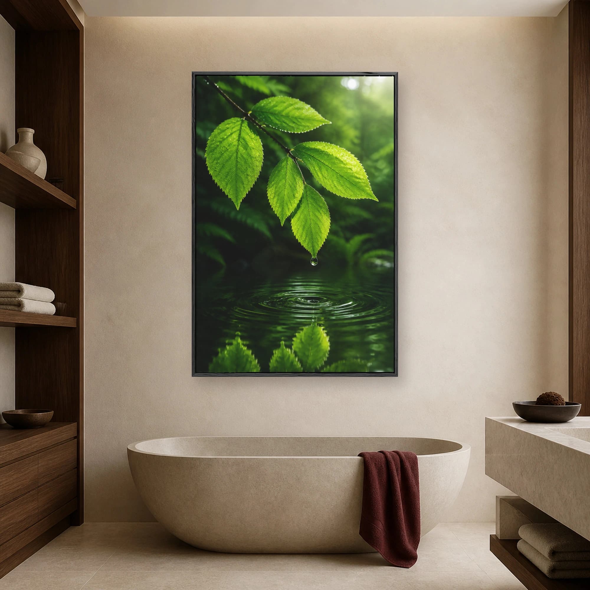 Emerald Droplet Botanical Nature Wall Art, view 5