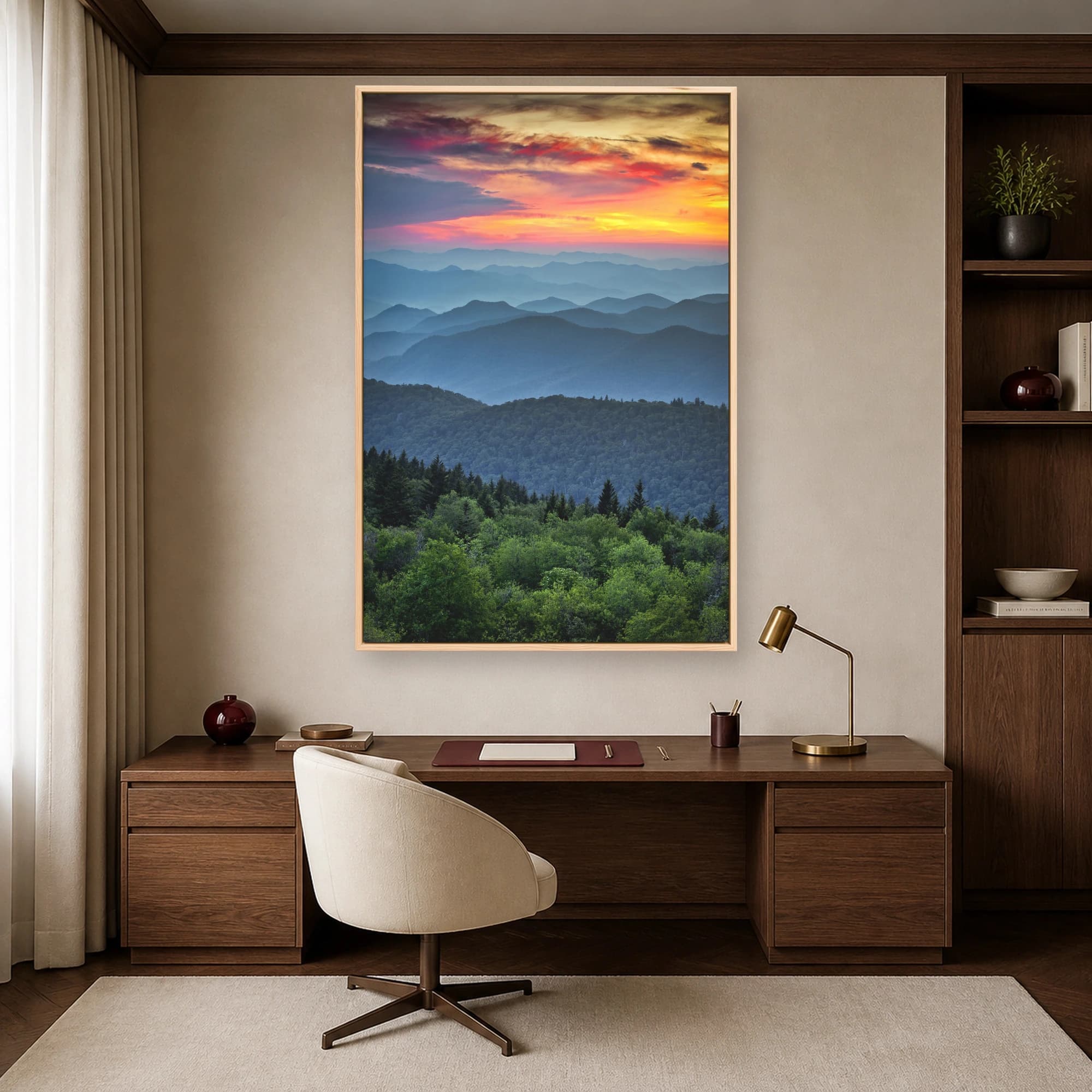 Sunset Over Blue Ridge Mountains Vertical Fine Art Print, view 5