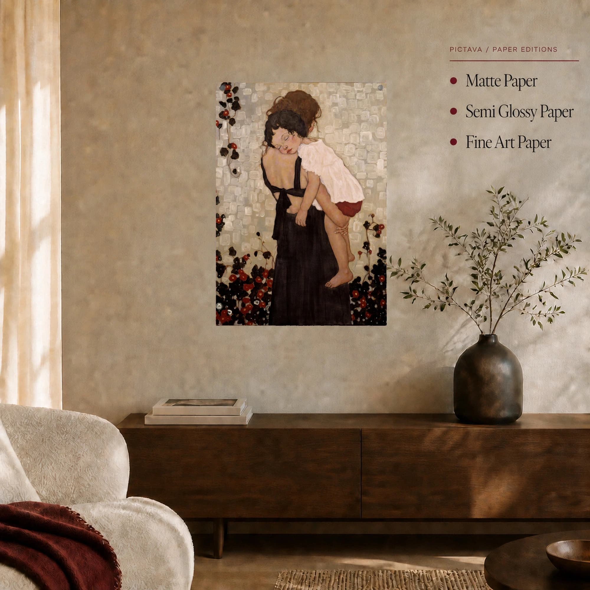 Mother and Child Art Nouveau Painting Fine Art Print, view 4