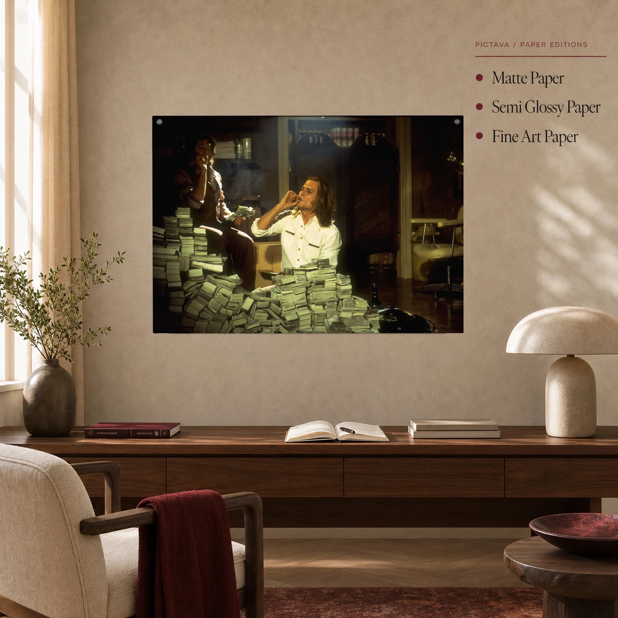 Blow Movie Wall Art - Johnny Depp Cash Stacks Print, view 5