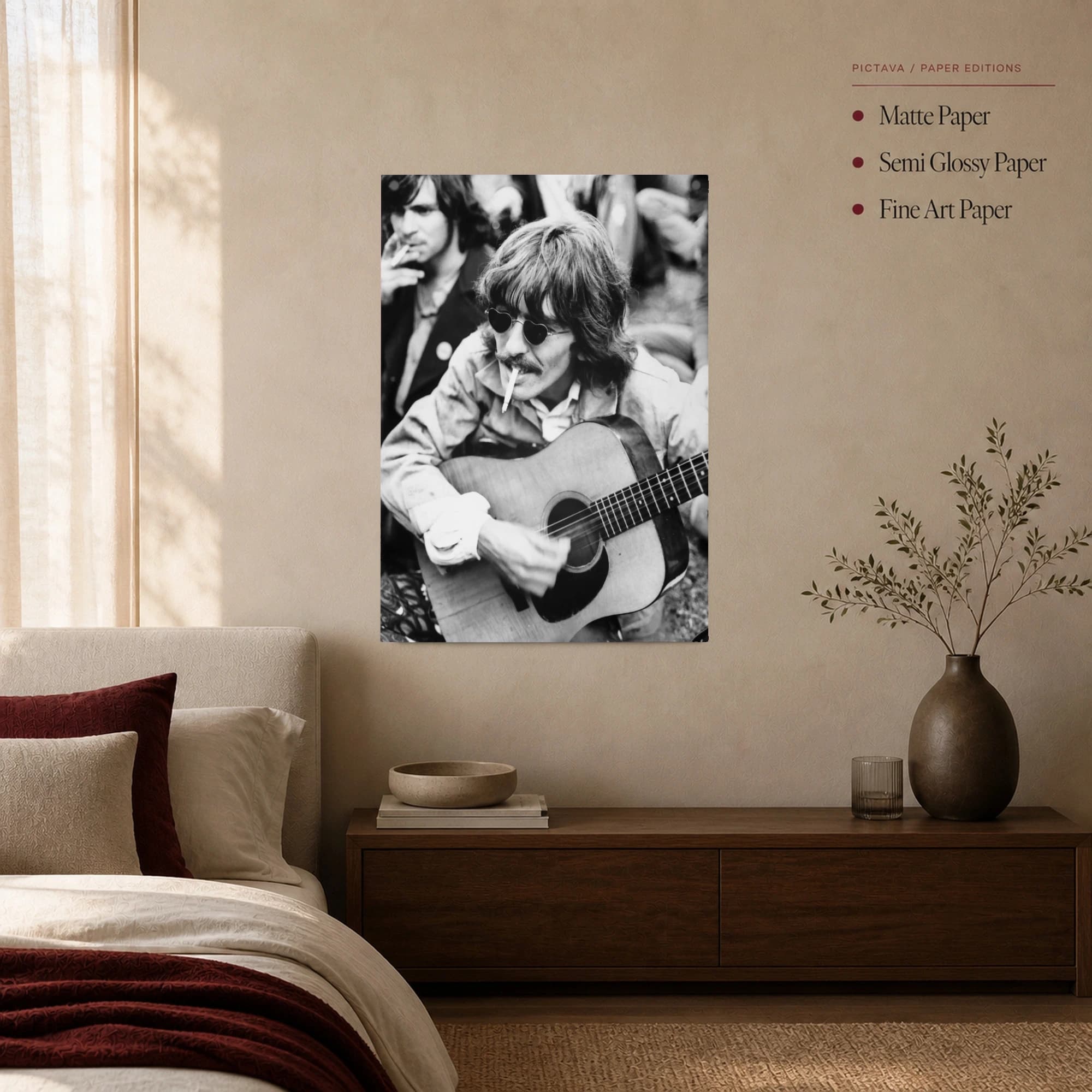 George Harrison Vintage Guitar Wall Art Print, view 3