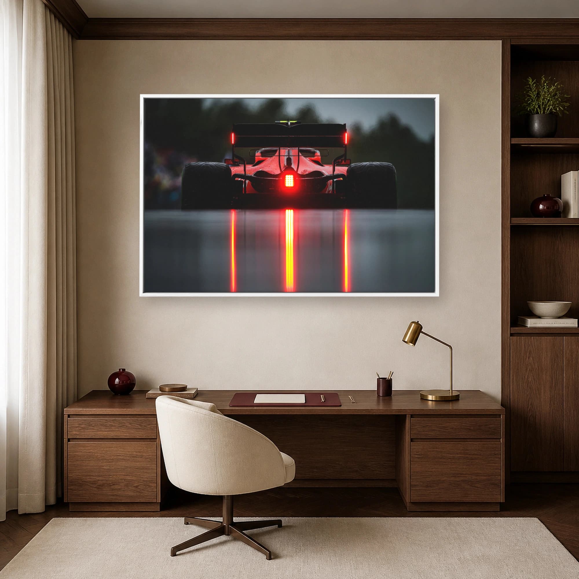 Formula One Wet Race Rear View Canvas Print, view 5