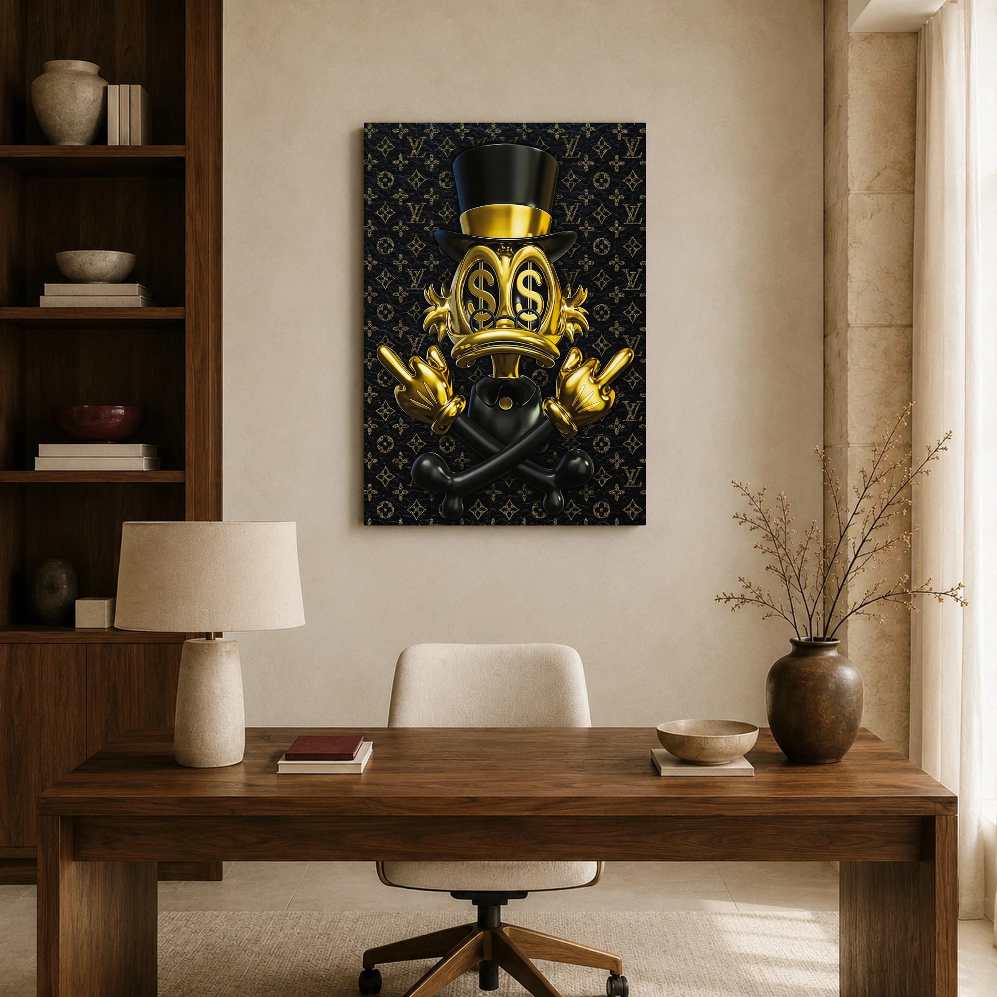 Golden Wealth Duck Pop Art Canvas Print, view 8
