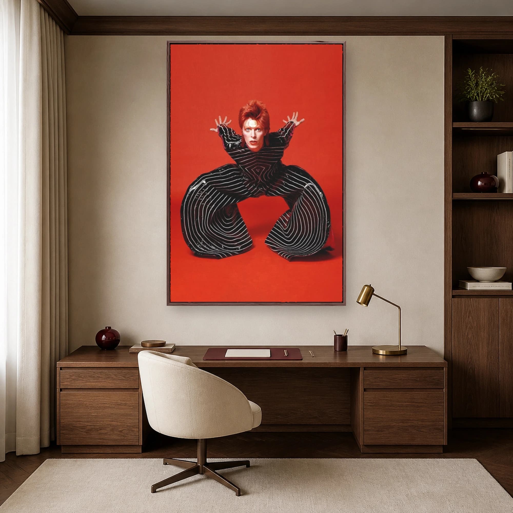 David Bowie Iconic Striped Jumpsuit Portrait Art Print, view 6