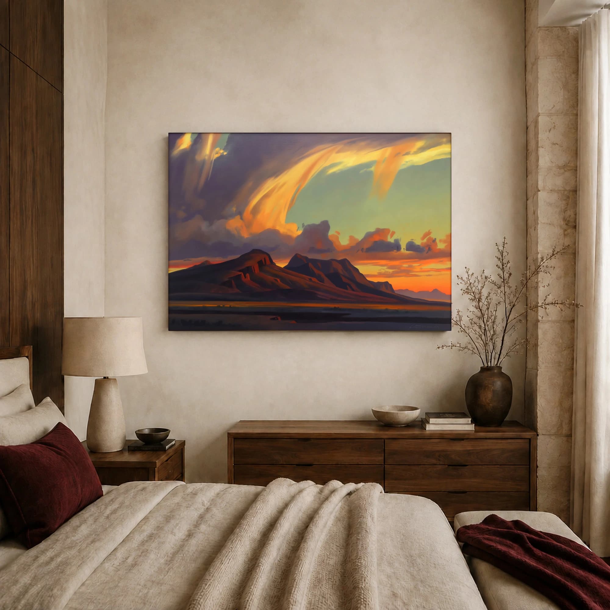 Sunset Mountain Landscape Canvas Print, view 7