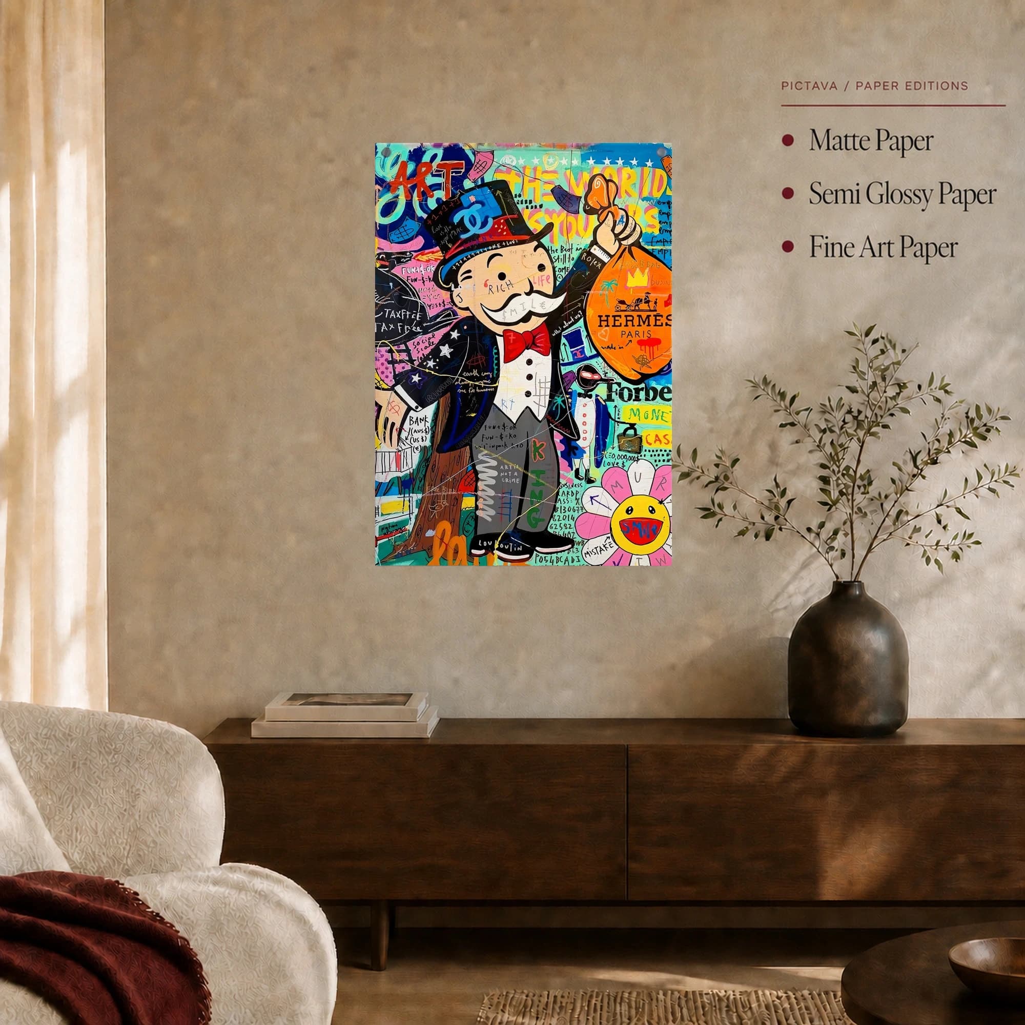 Monopoly Man Luxury Pop Art Canvas Print, view 4