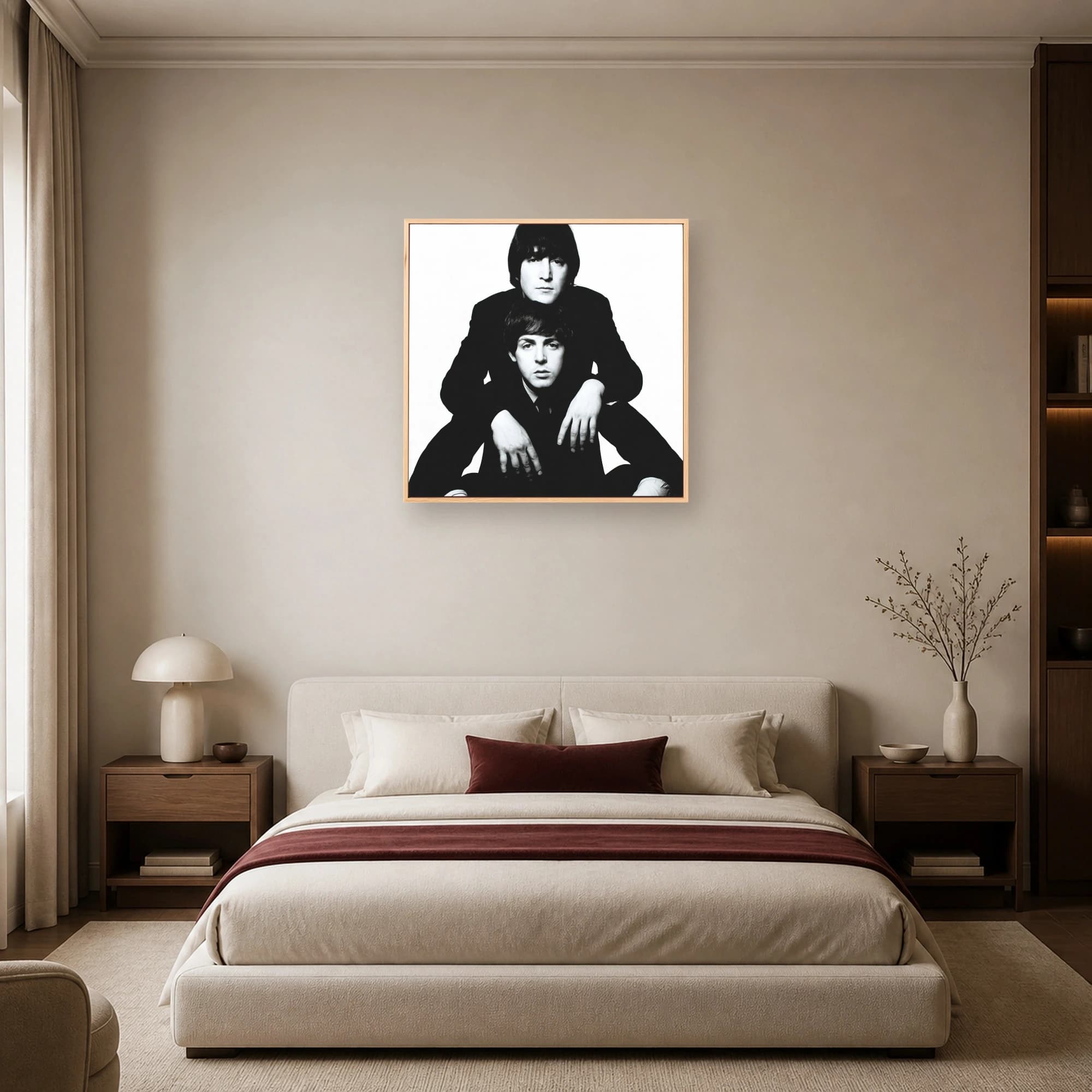 John Lennon and Paul McCartney Iconic Black and White Portrait, view 7