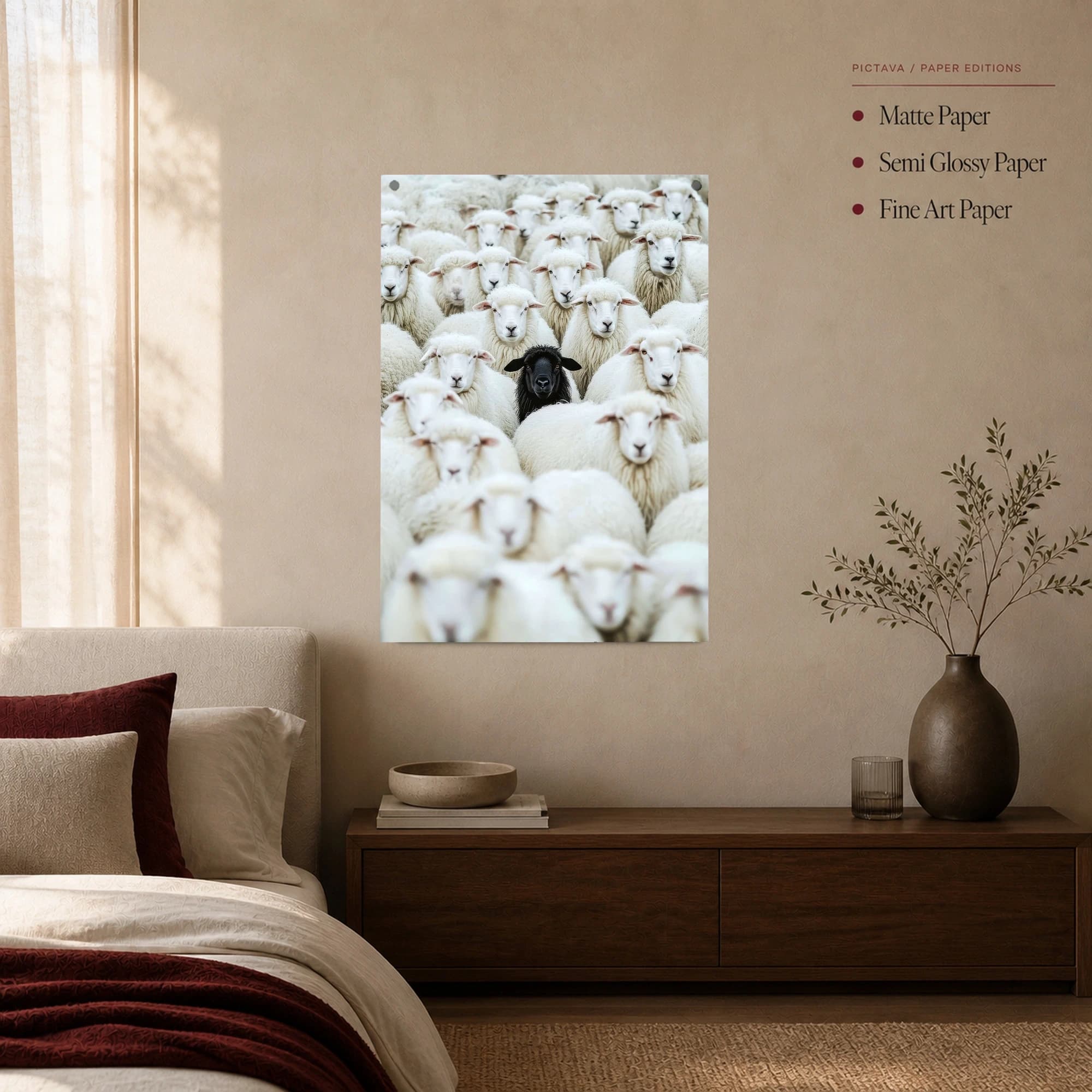 The Black Sheep Among The Flock Canvas Wall Art, view 3