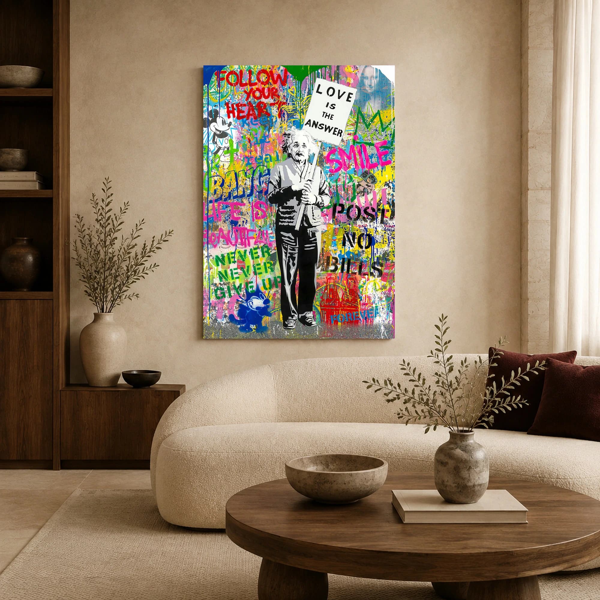 Albert Einstein Love Is The Answer Pop Art Canvas, view 5