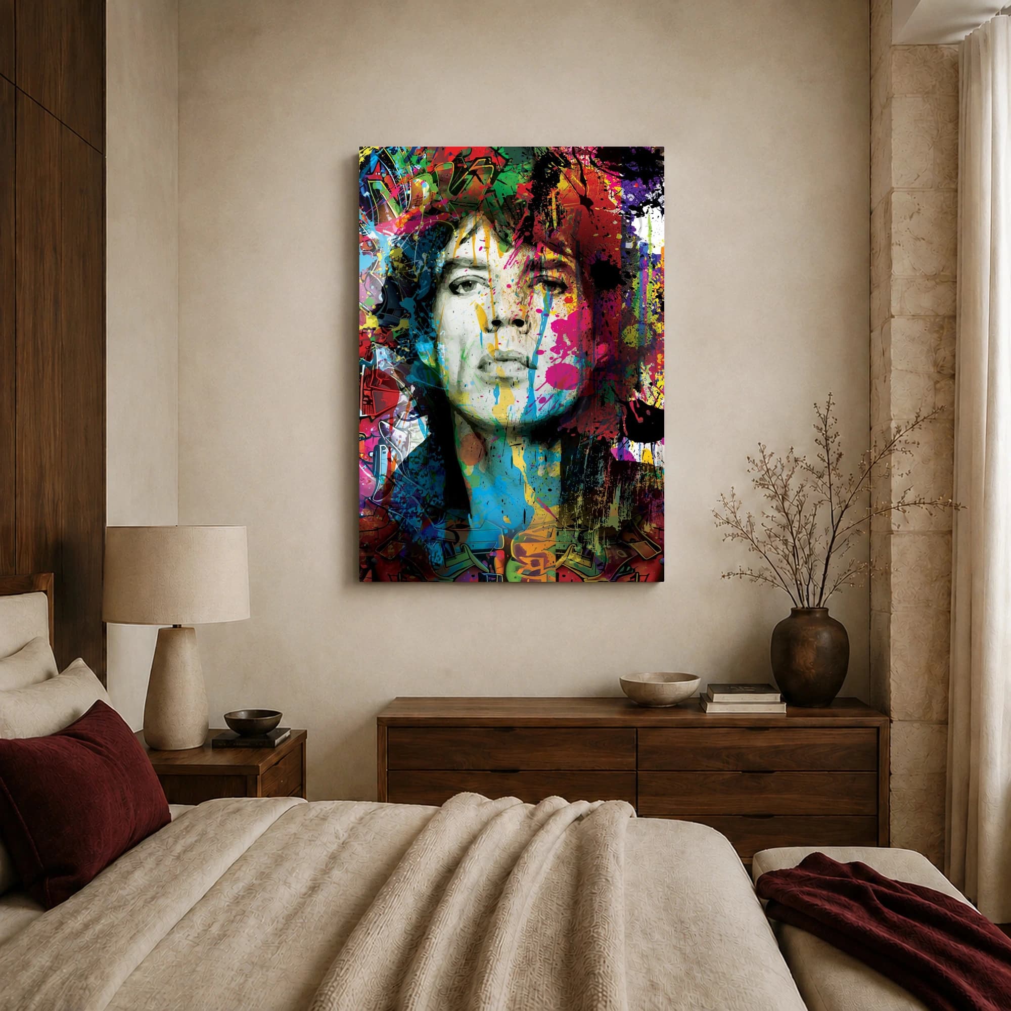 Jim Morrison Colorful Pop Art Portrait Canvas Print, view 6