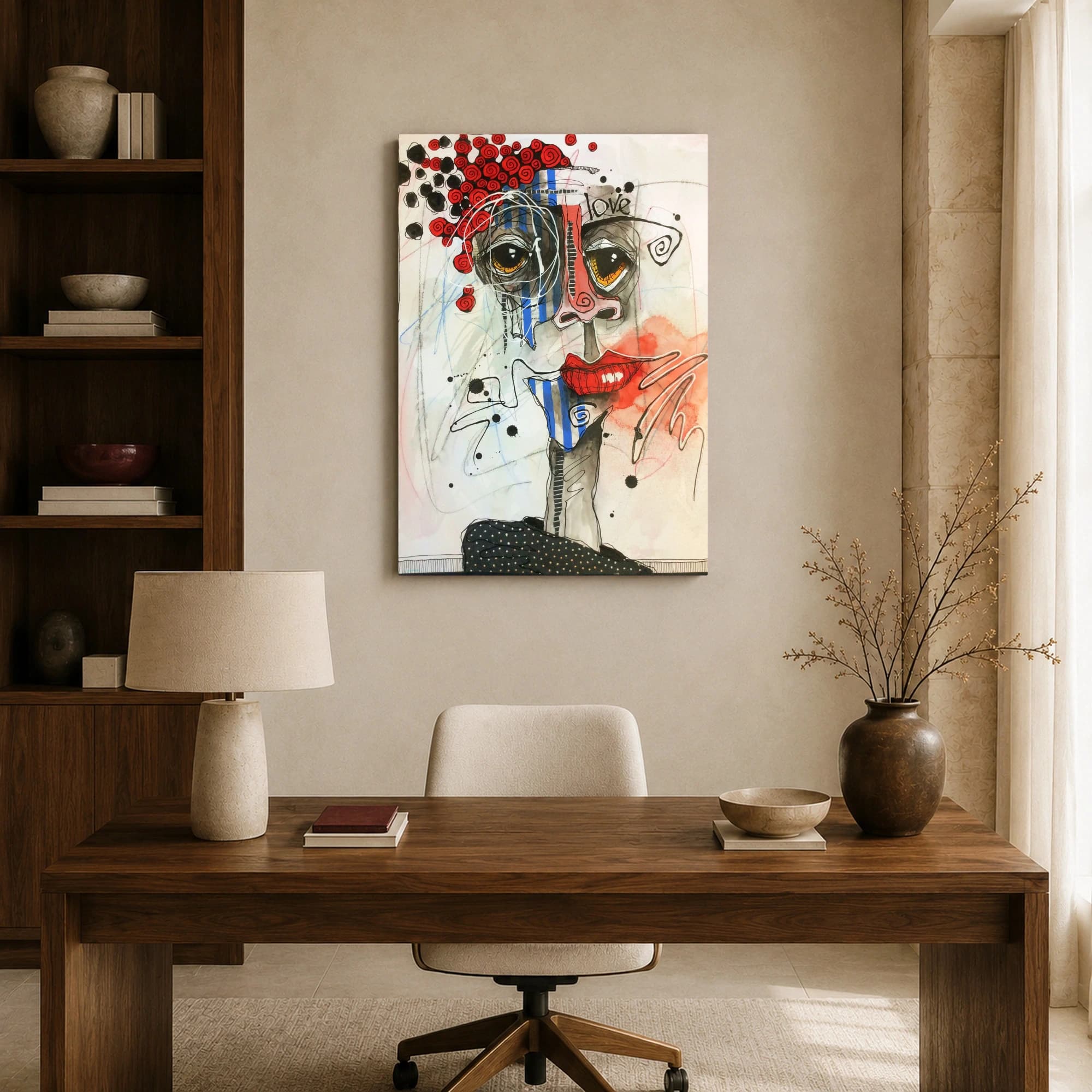 Abstract Expressionist Portrait Wall Art Print, view 8