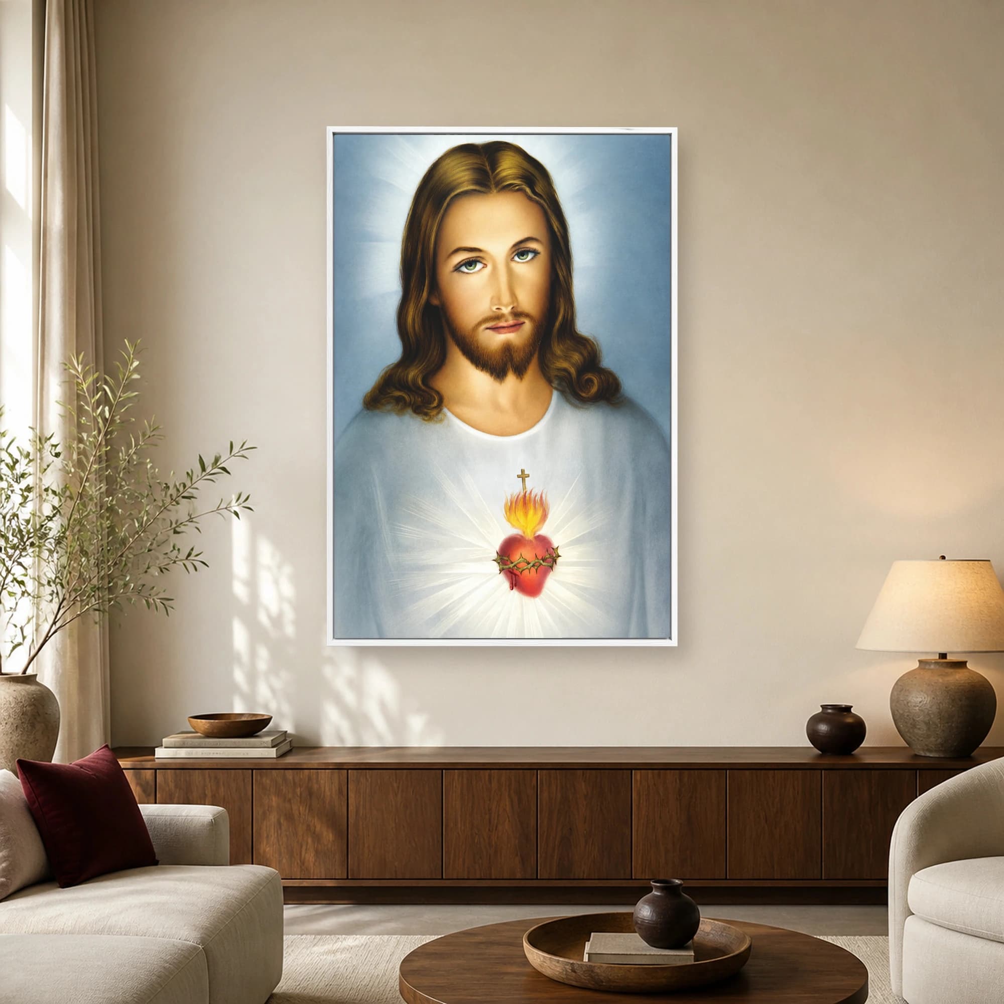 Sacred Heart of Jesus Christ Devotional Canvas Print, view 2